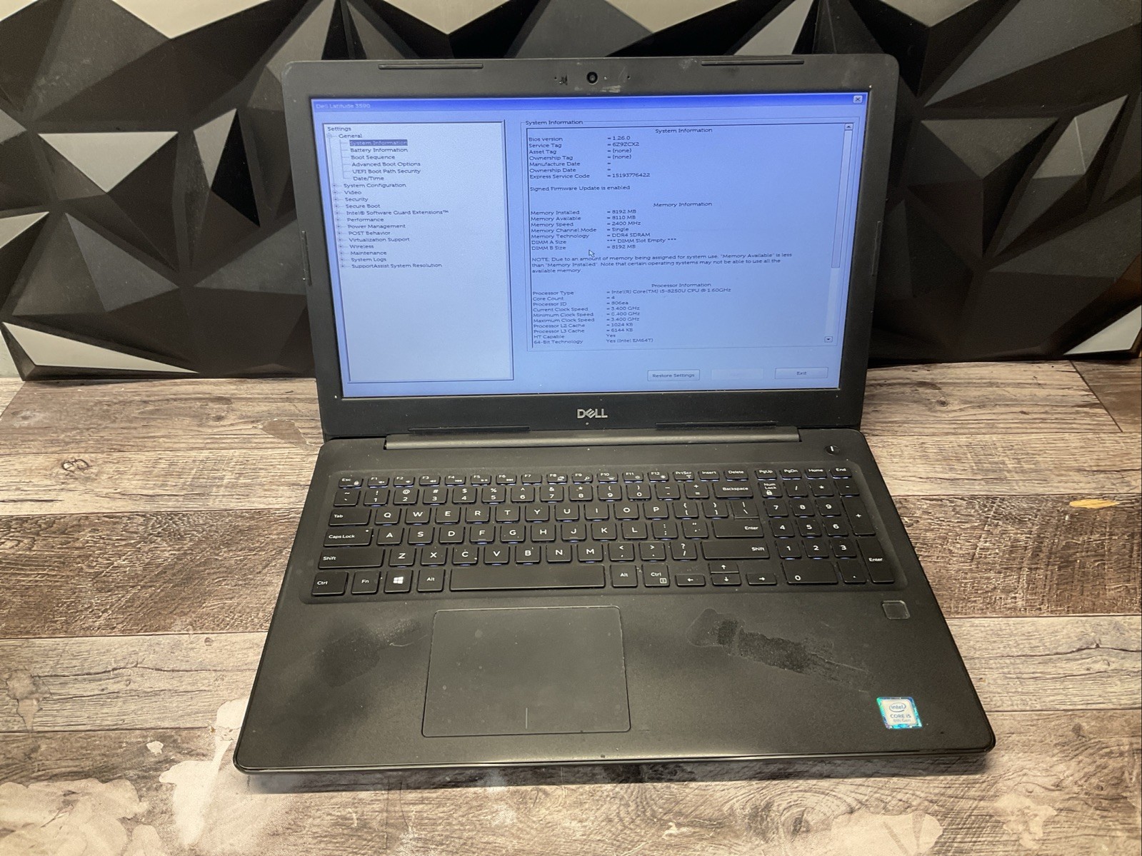 Dell Latitude 3590 / Intel Core i5 8th Gen / BIOS Unlocked / Parts Repair / J6