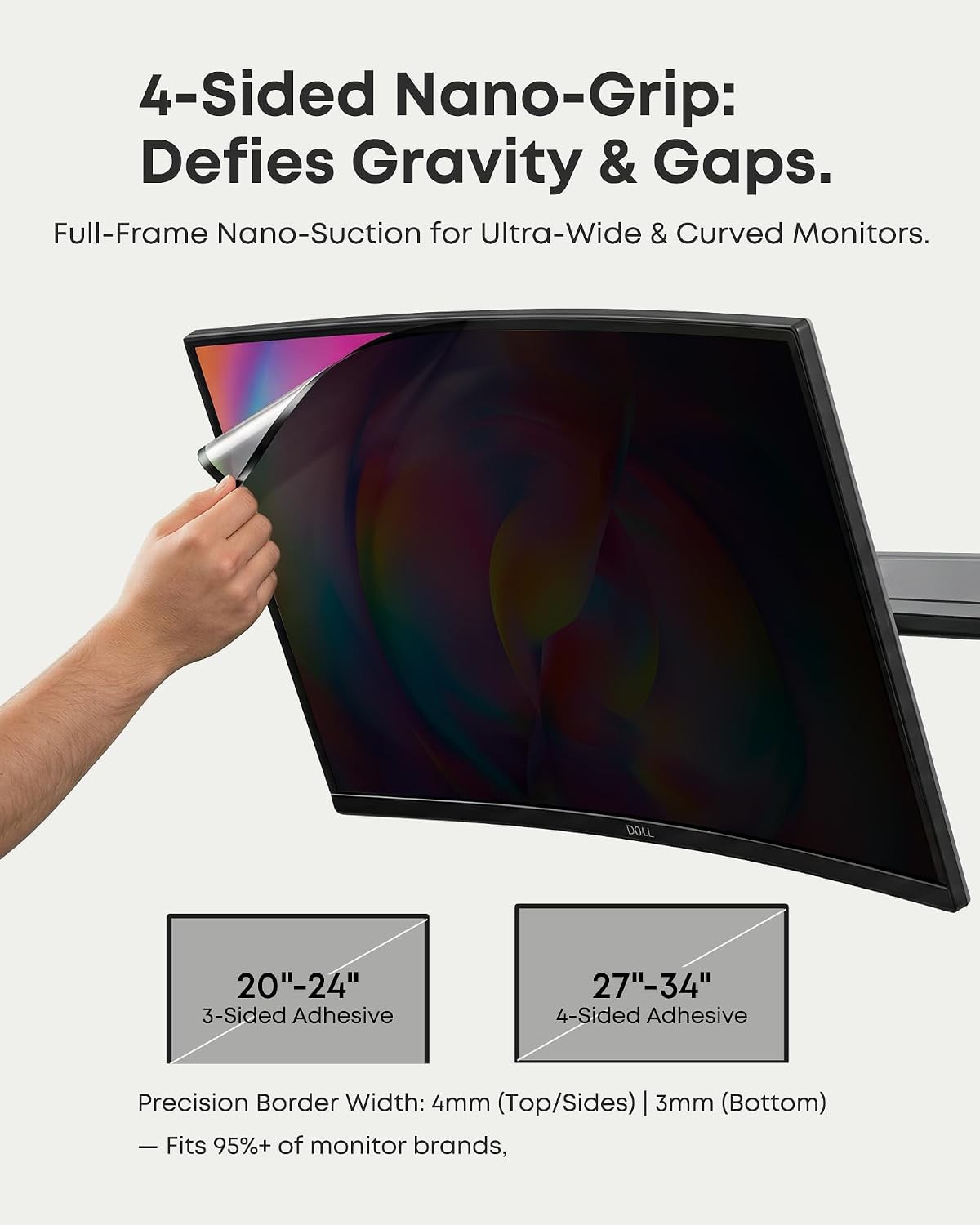 32 Inch Computer Privacy Screen Filter for 16:9 Curved & Flat Monitors – Anti-Gl