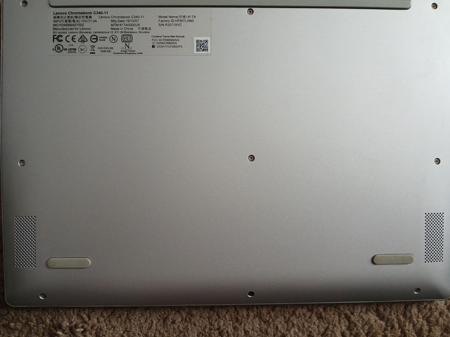 Lenovo Chromebook C340-11 11.6 Intel N4000 1.1ghz, 4GB 32GB eMMC 81TA0000US