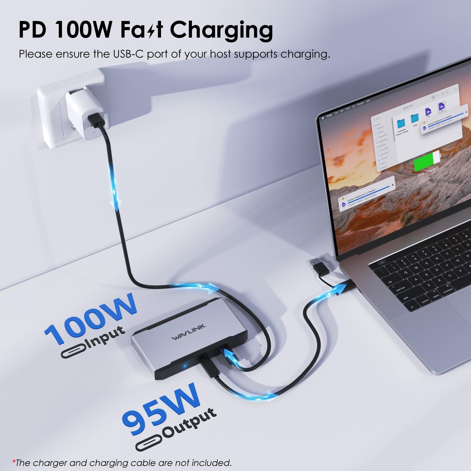 WAVLINK Triple Monitor Docking Station M1/M2/M3/M4 macOS 100W PD 4K 60Hz
