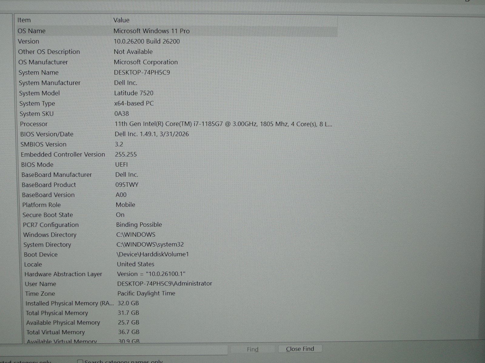 Dell Latitude 7520 15.6″ FHD Touch Intel i7-1185G7 3GHz 32GB 256GB SSD Win11P+PA