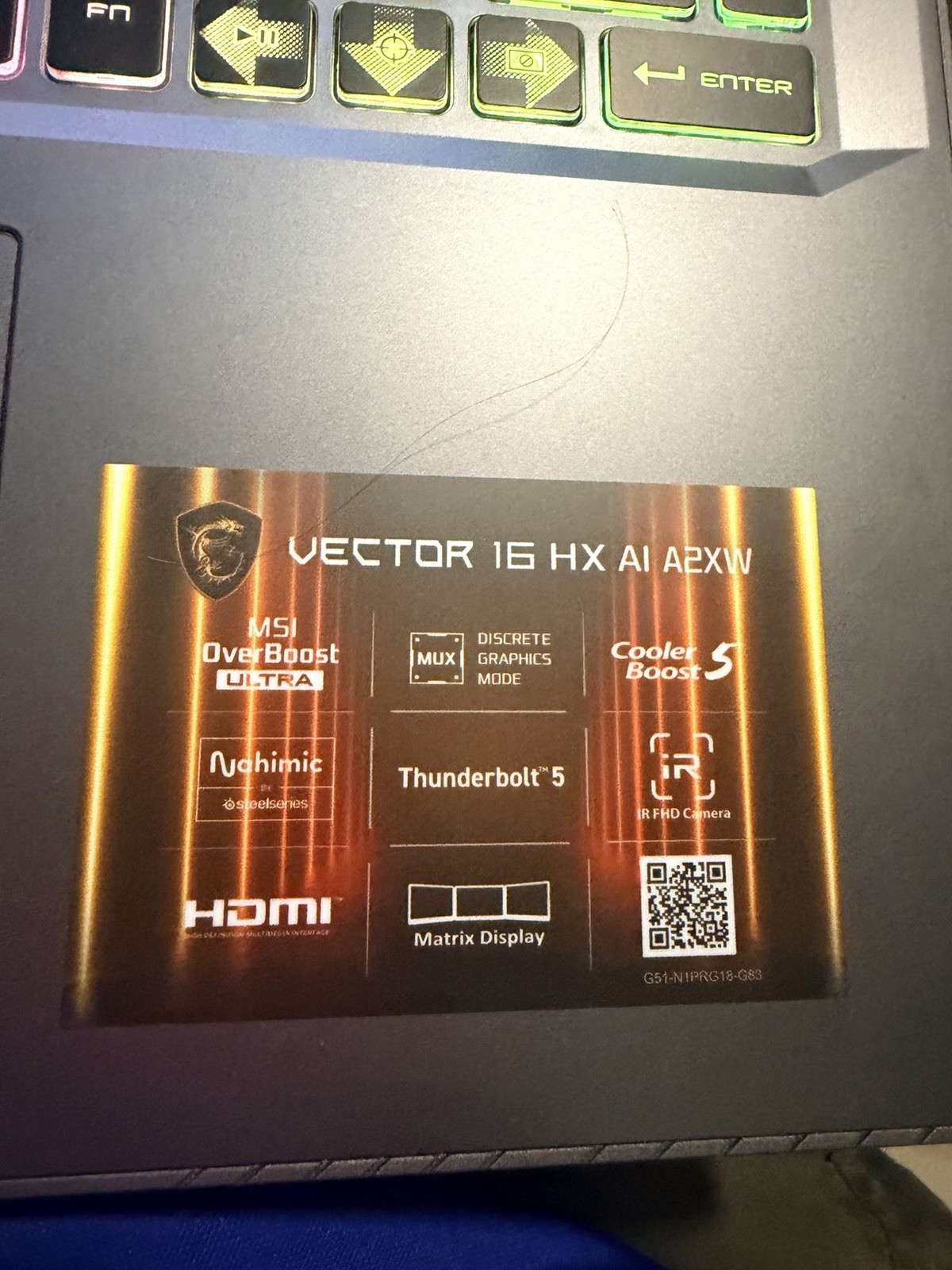 MSI Vector 16 HX AI A2XW Core Ultra 9 32GB 1TB SSD RTX 5070 Win11