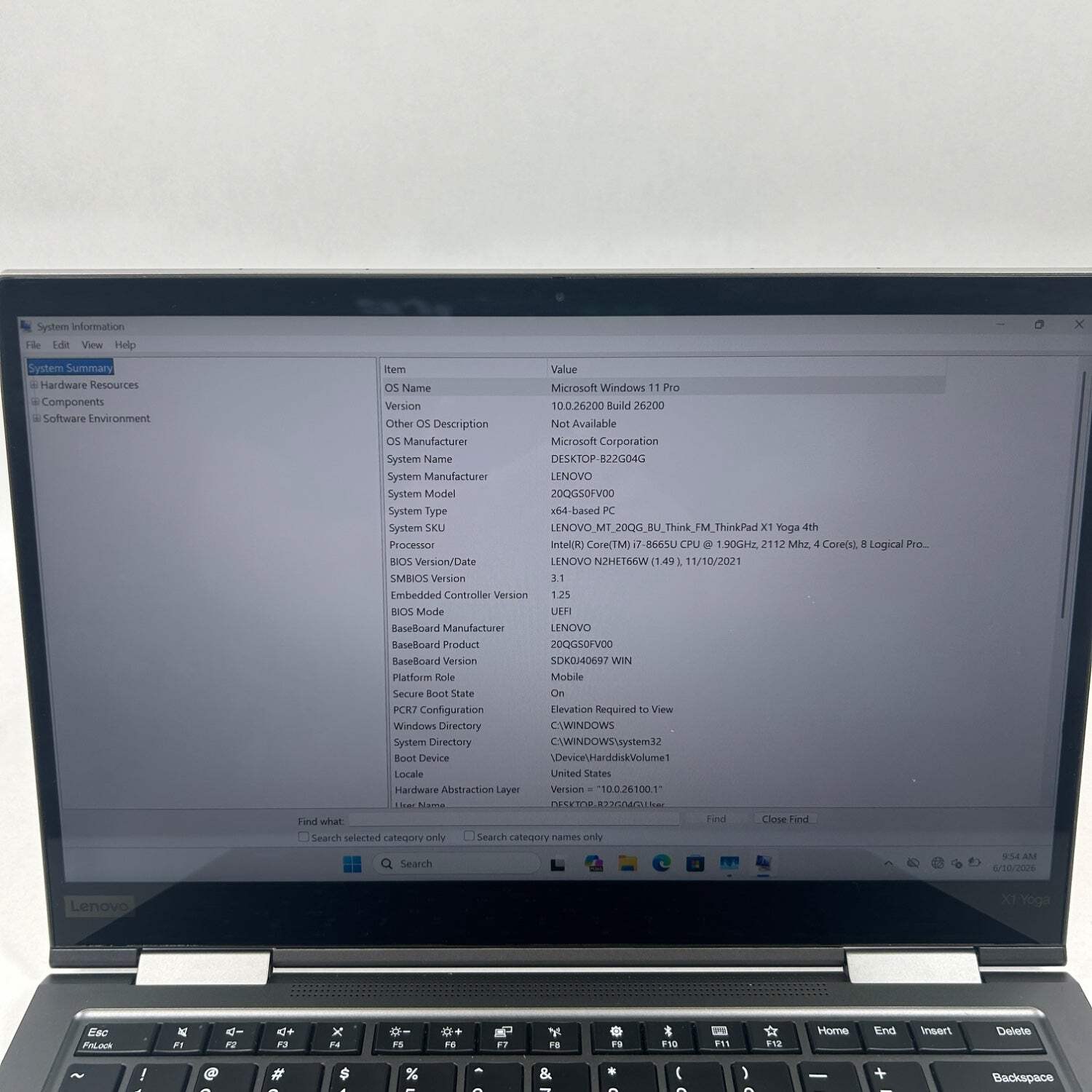 Lenovo ThinkPad X1 Yoga Gen 4 14″ i7-8665U 1.9GHz 16GB RAM 1TB SSD