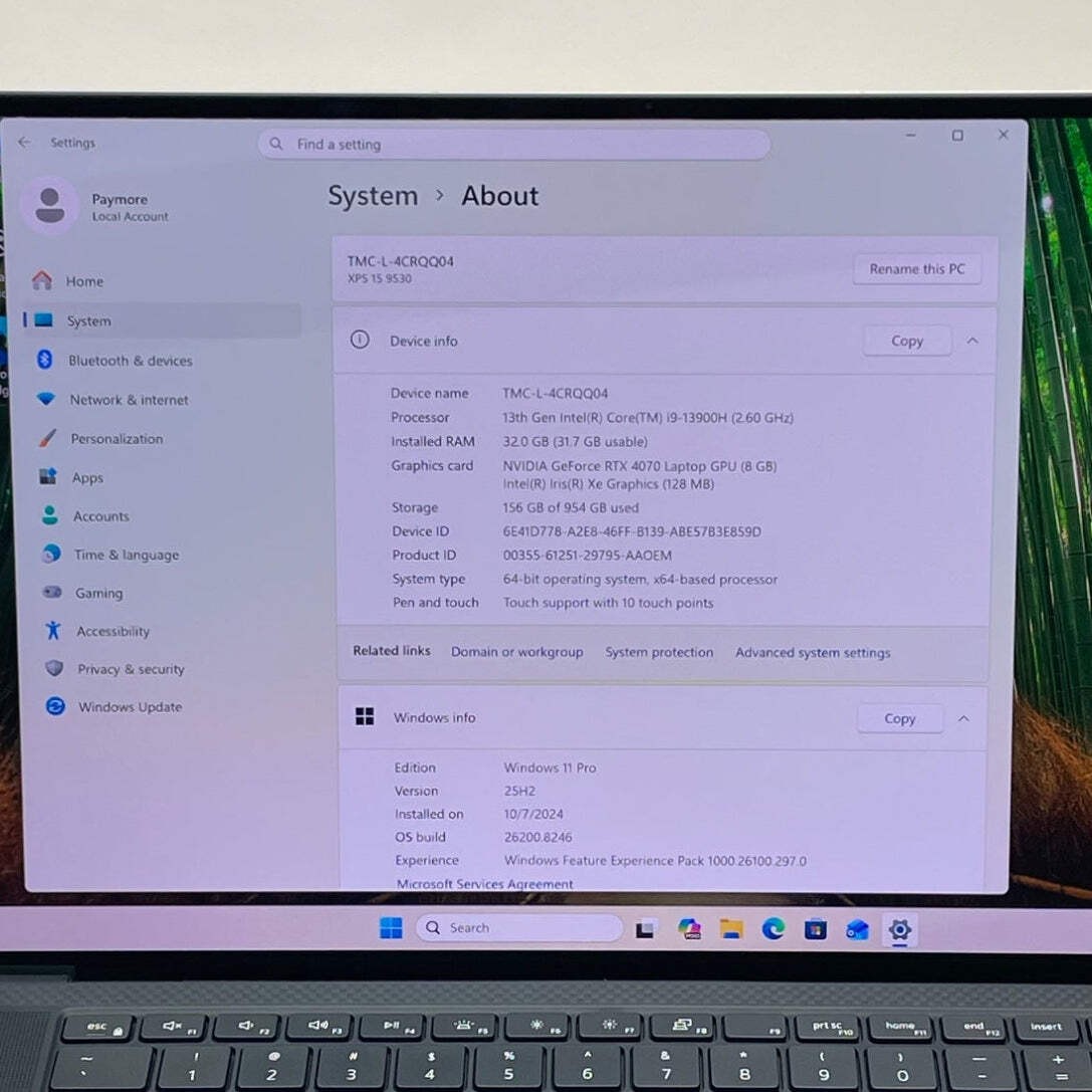 Dell XPS 15 9530 15.6″ i9-13900H 2.6GHz 32GB RAM 1TB SSD GeForce RTX 4070