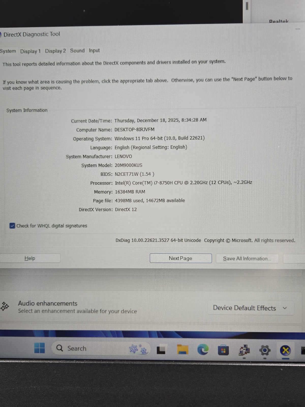 LENOVO ThinkPad P52 i7-8750H 16GB RAM 512GB NVMe Quadro P1000 Win11Pro