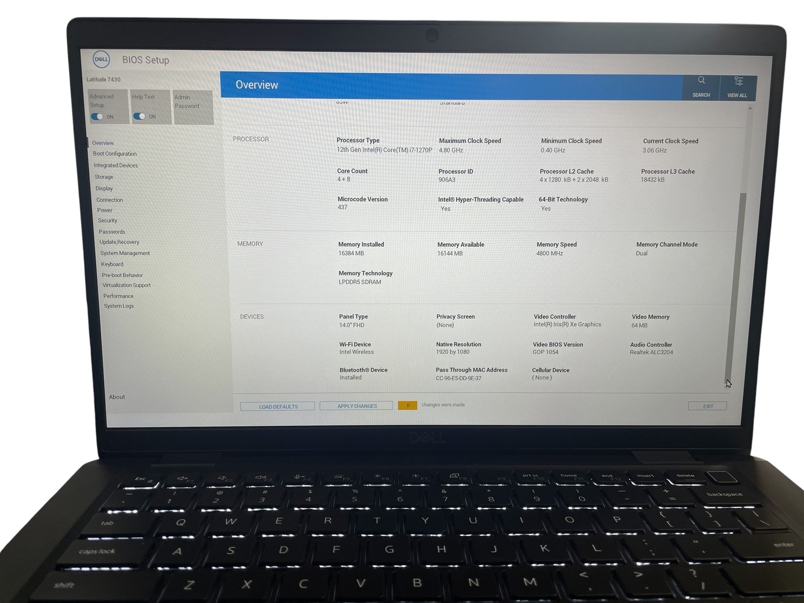 Dell Latitude 7430 i7-1270p 14″ – 16GB RAM – 512GB SSD – Grade D