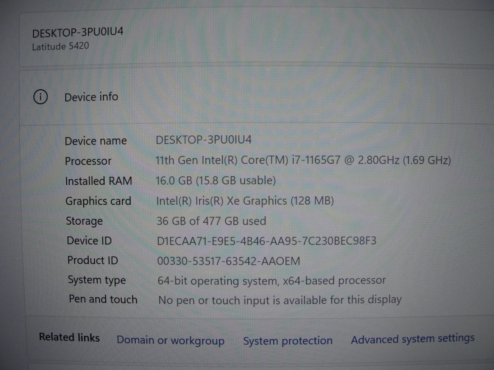 Dell Latitude 5420 14″FHD i7-1165G7 2.8GHz 16GB 512GB Win11Pro+PA