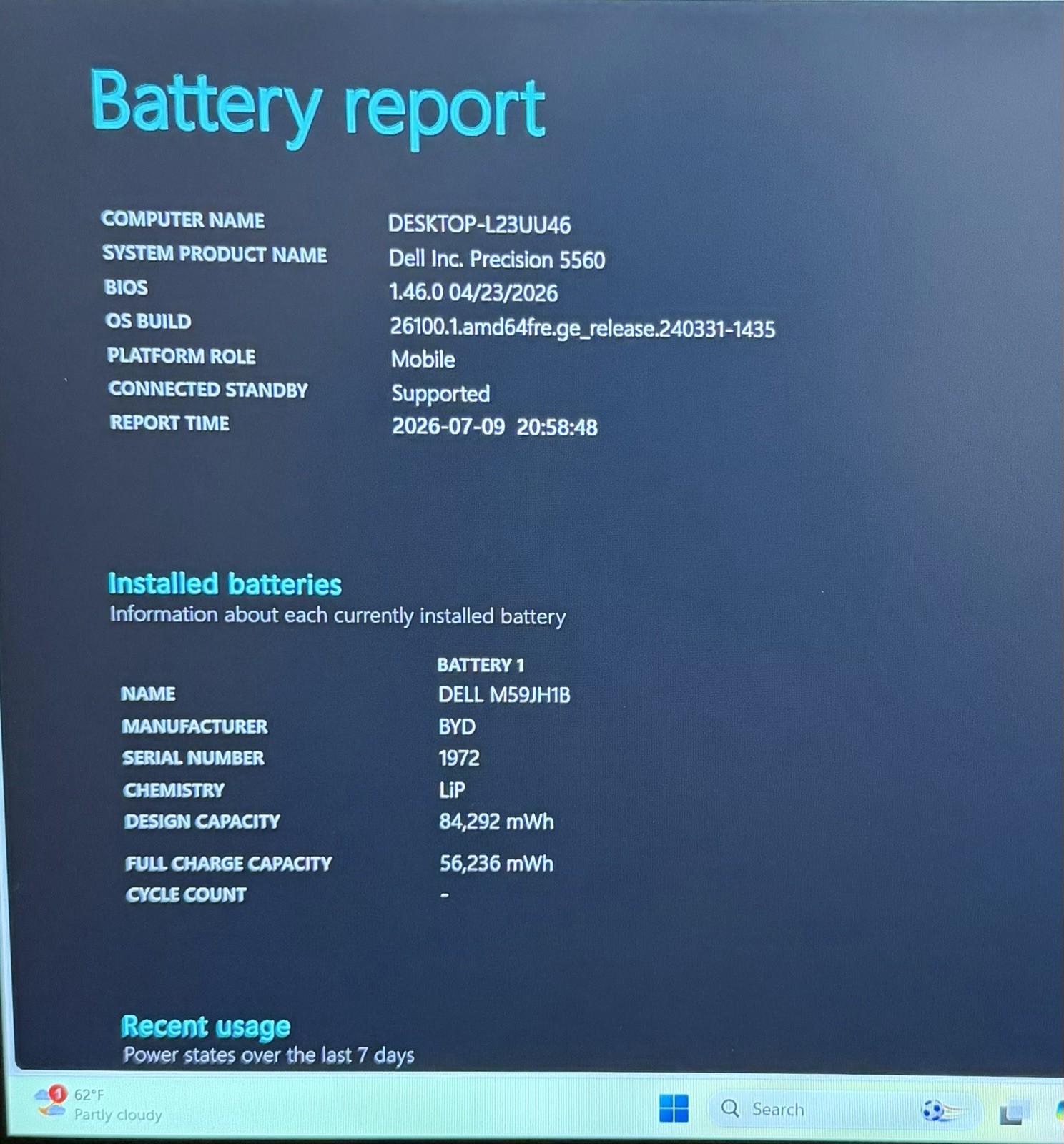Dell Precision 5550 i7-11800H 16GB 1 TB RTX A2000 FHD+ Win11 Pro Workstation
