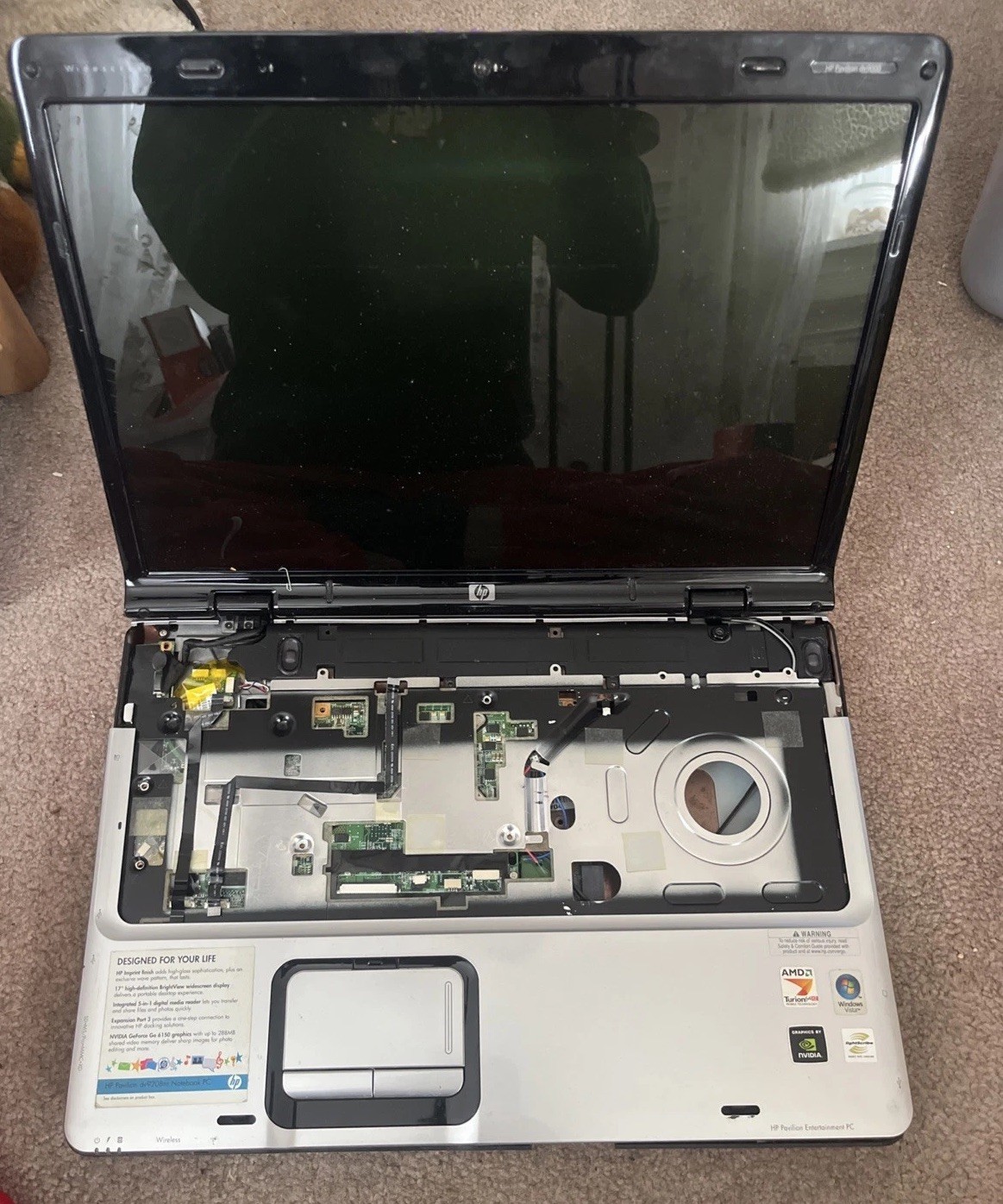 HP Pavilion dv9000 series laptop AMD Turion 64 X2 UNTESTED / FOR PARTS
