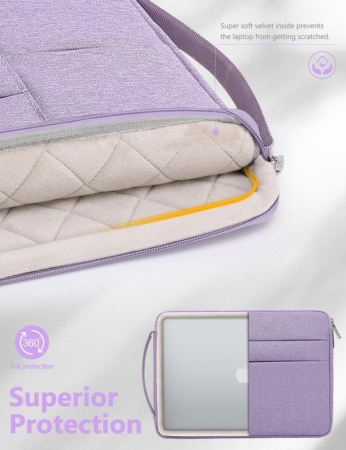 Lilac Purple Briefcase Laptop Sleeve Bag for 17-17.3 Inch Razer Blade 17/18