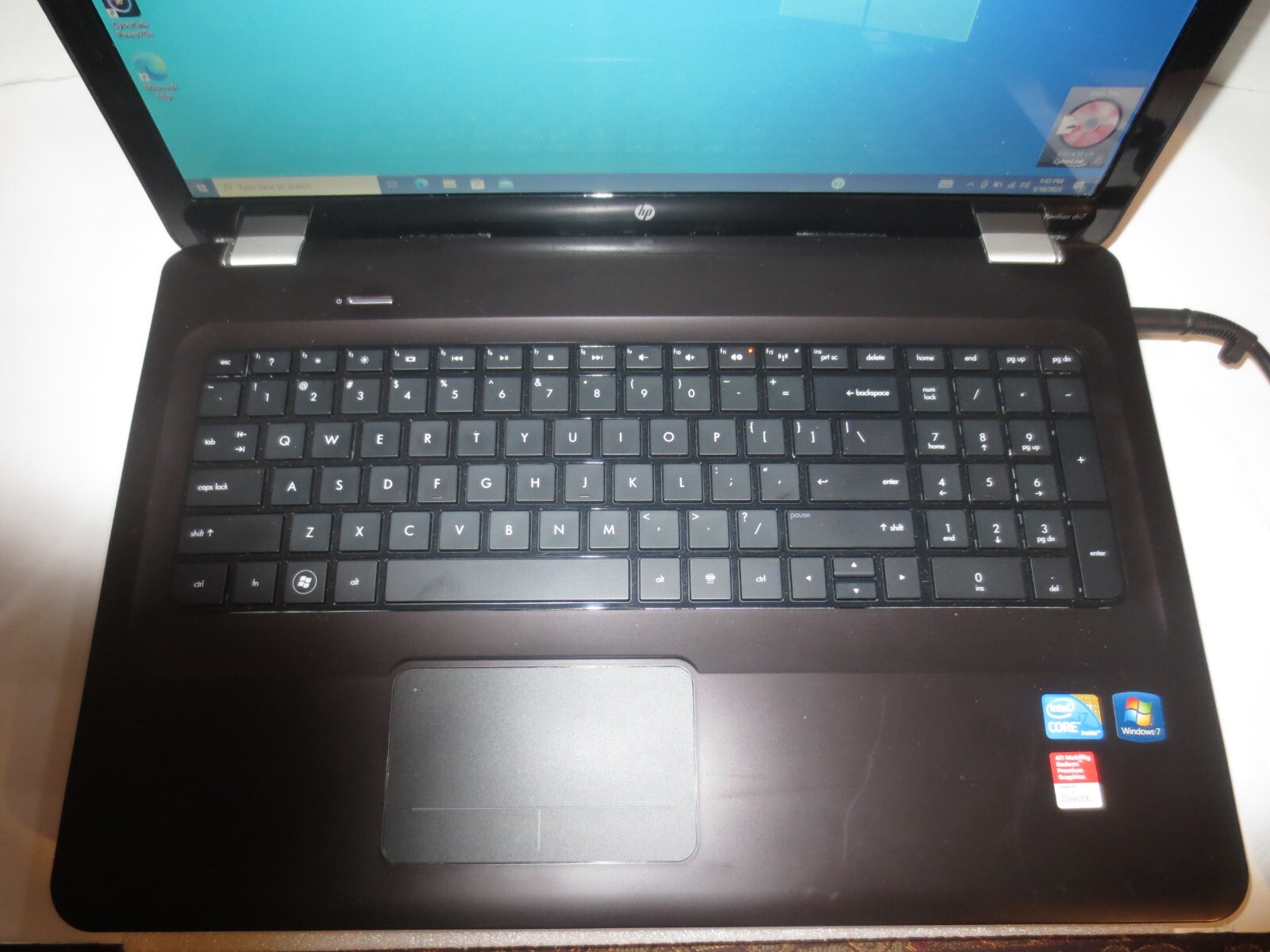 HP DV7T-4100 17.3″ CORE i7-Q740@1.73GHz 8GB RAM 500GB HDD WINDOW 10