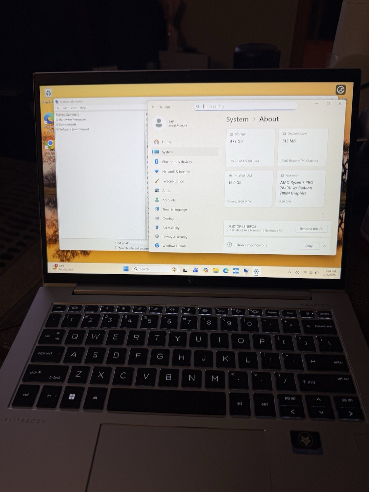 HP EliteBook 845 G10 Laptop 14″ LCD AMD Ryzen 7 PRO 7840U 16GB 512GB WIFI