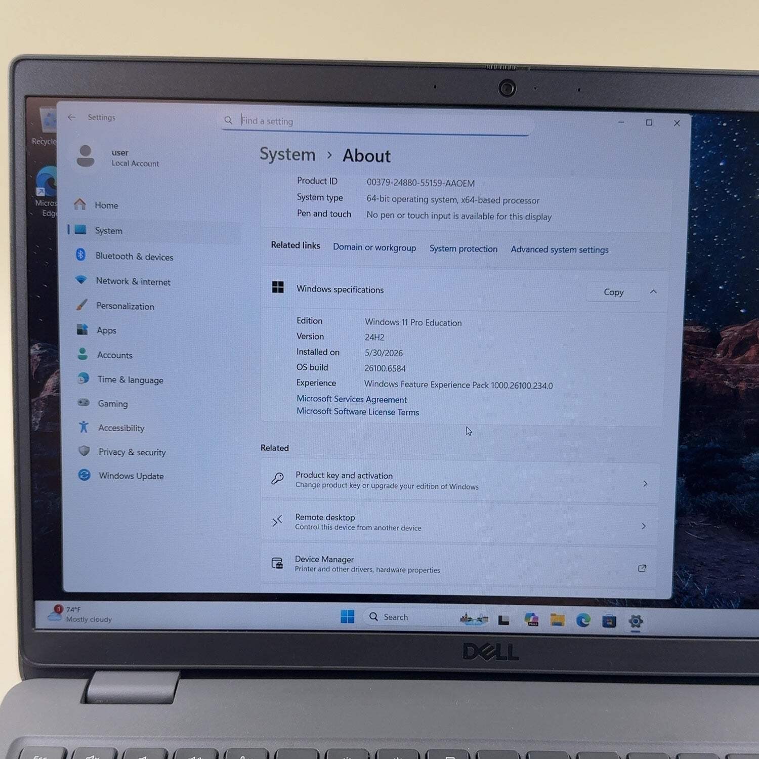 Dell Latitude 3540 15.6″ i3-1215U 1.2GHz 8GB RAM 256GB SSD
