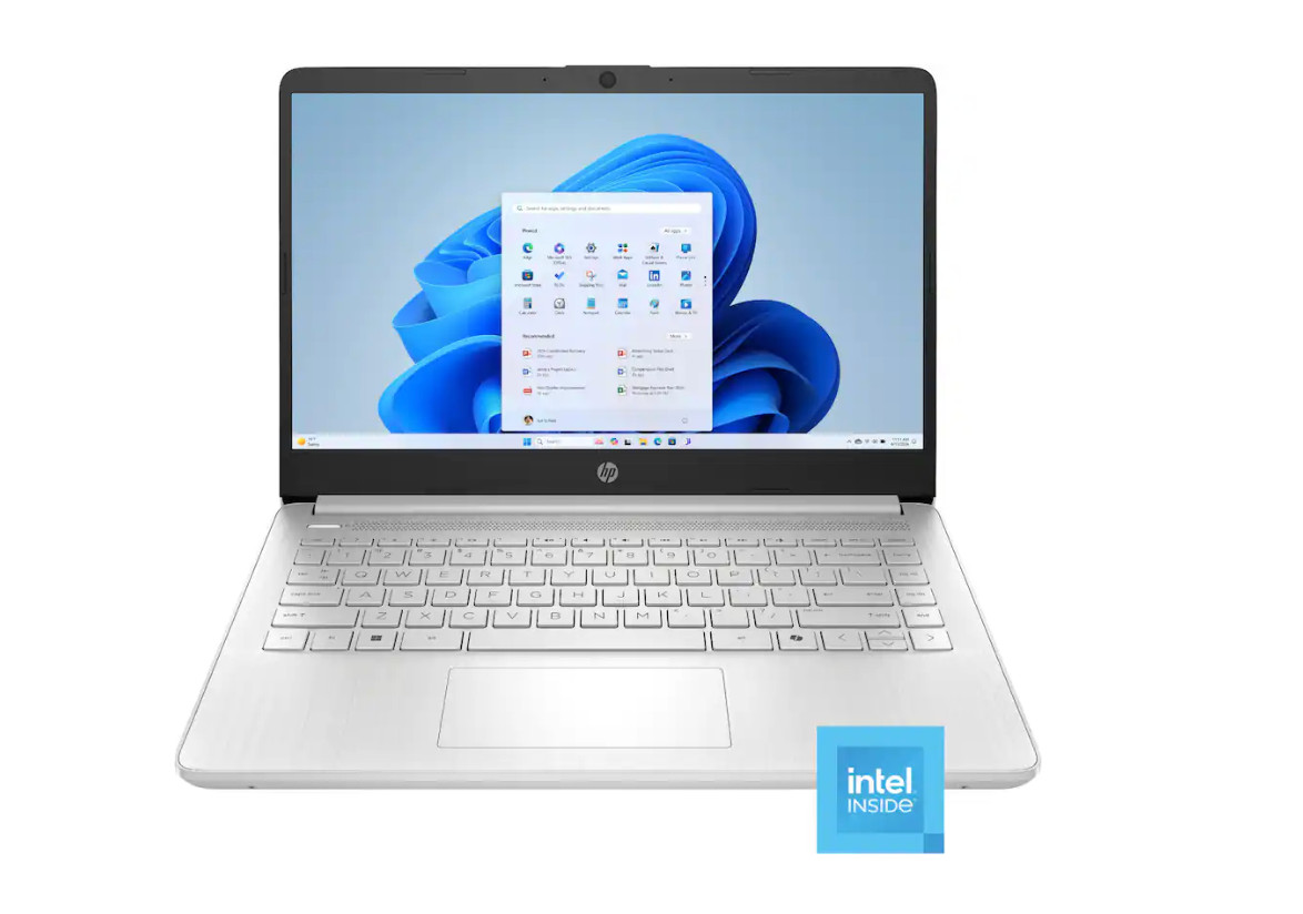 HP 14″ Laptop Intel N150 4GB RAM 128GB UFS Natural Silver