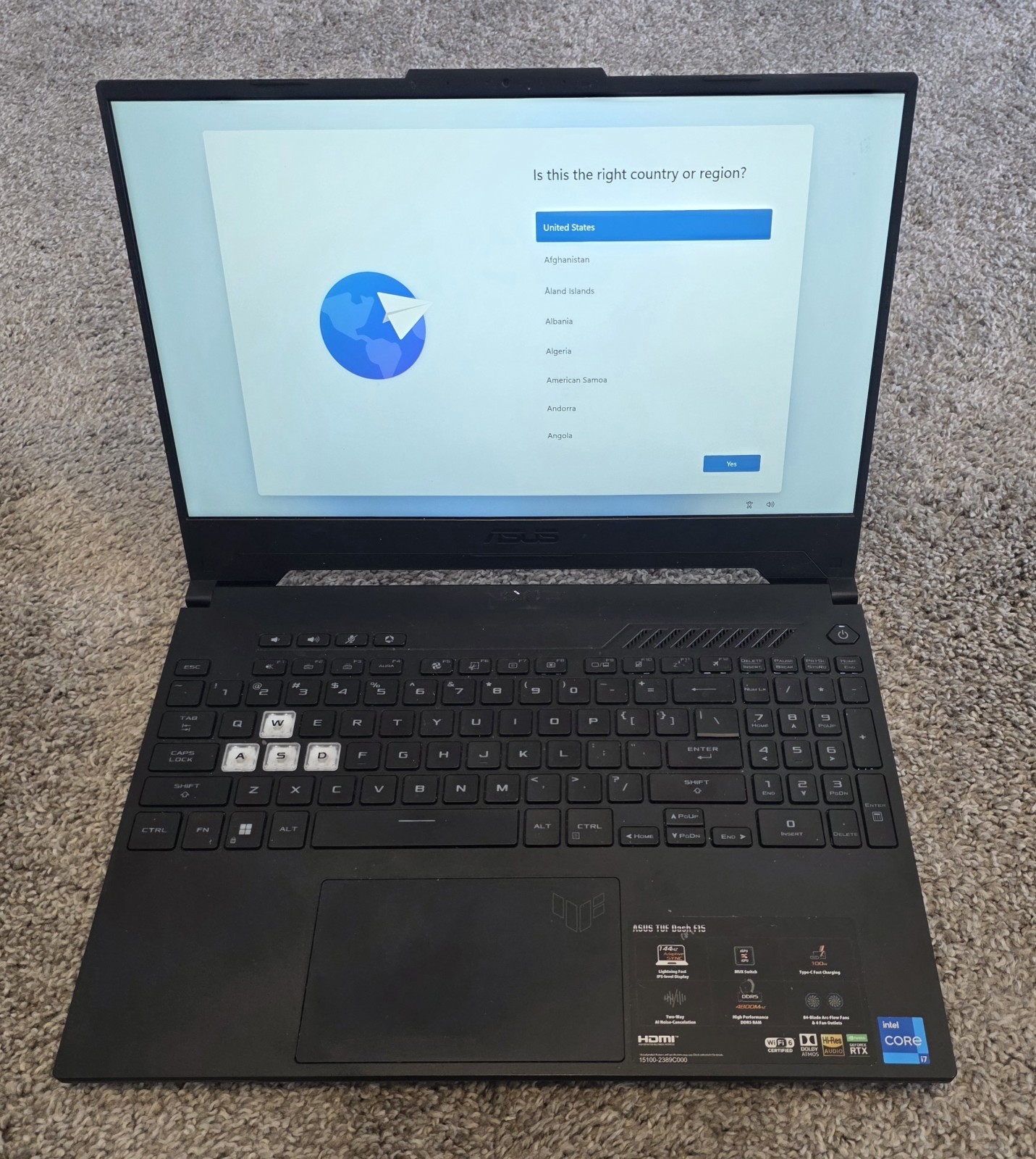 ASUS TUF Dash F15 Gaming Laptop – i7-12650H | RTX 3070 | 16GB DDR5 | 512GB SSD