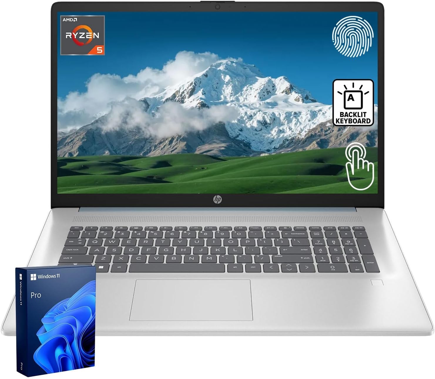 HP 17.3″ LED Touchscreen AMD Ryzen 5 7430U 16GB RAM, 512GB SSD Windows 11 Pro