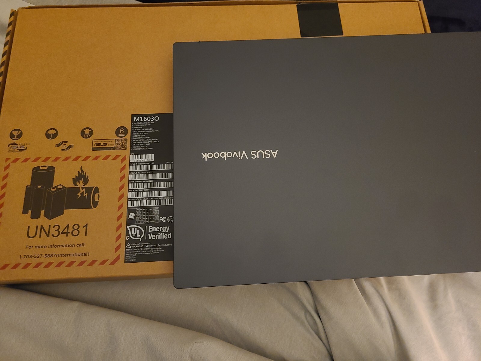 ASUS Vivobook 16″ Laptop AMD Ryzen 5 5600H 8GB Ram 512GB SSD M1603Q