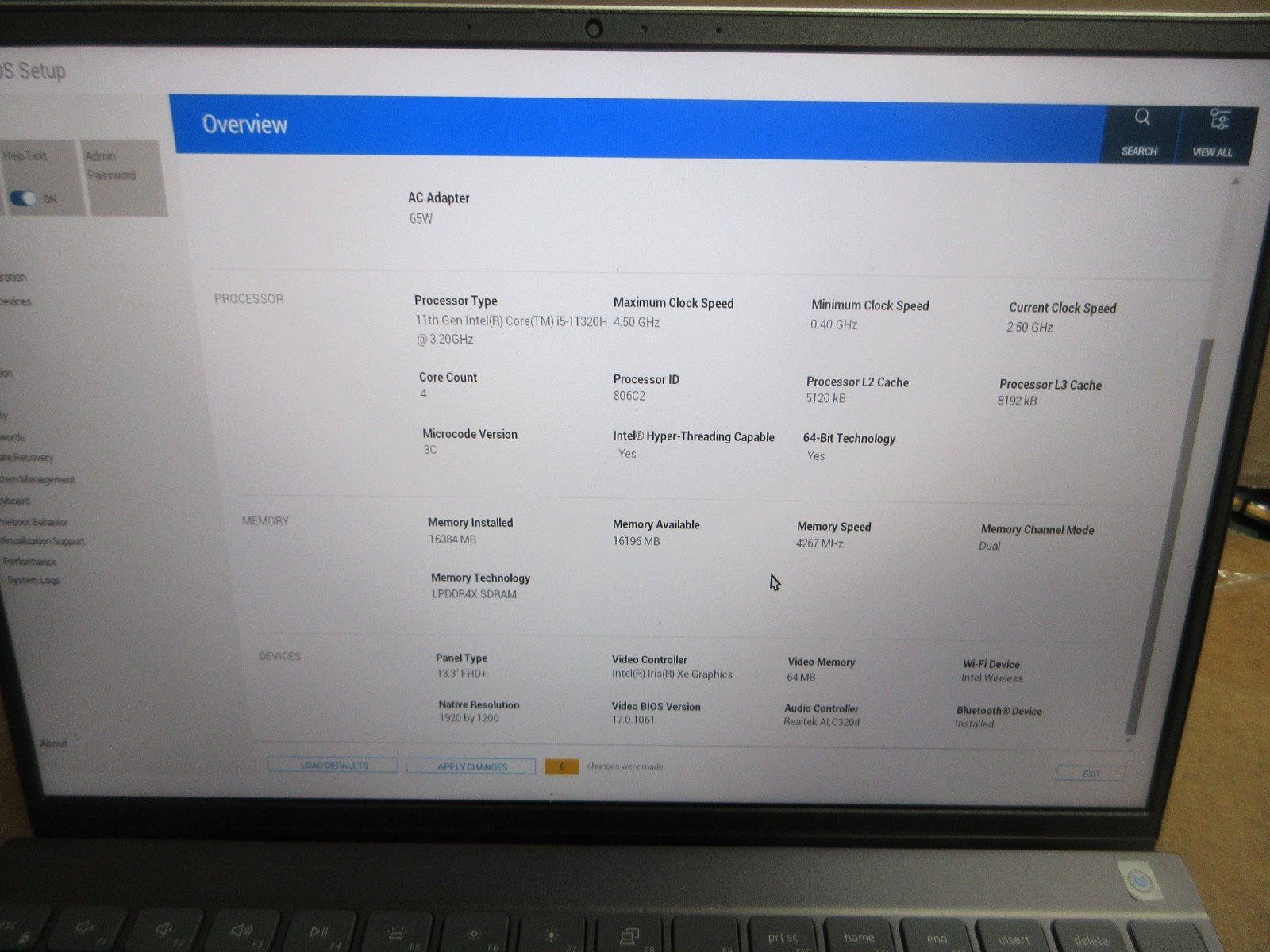 Dell Inspiron 13 5310 i5-11320H 3.2GHZ 16GB 512GB NVMe 13.3″ FHD+ 1920×1200 NOOS