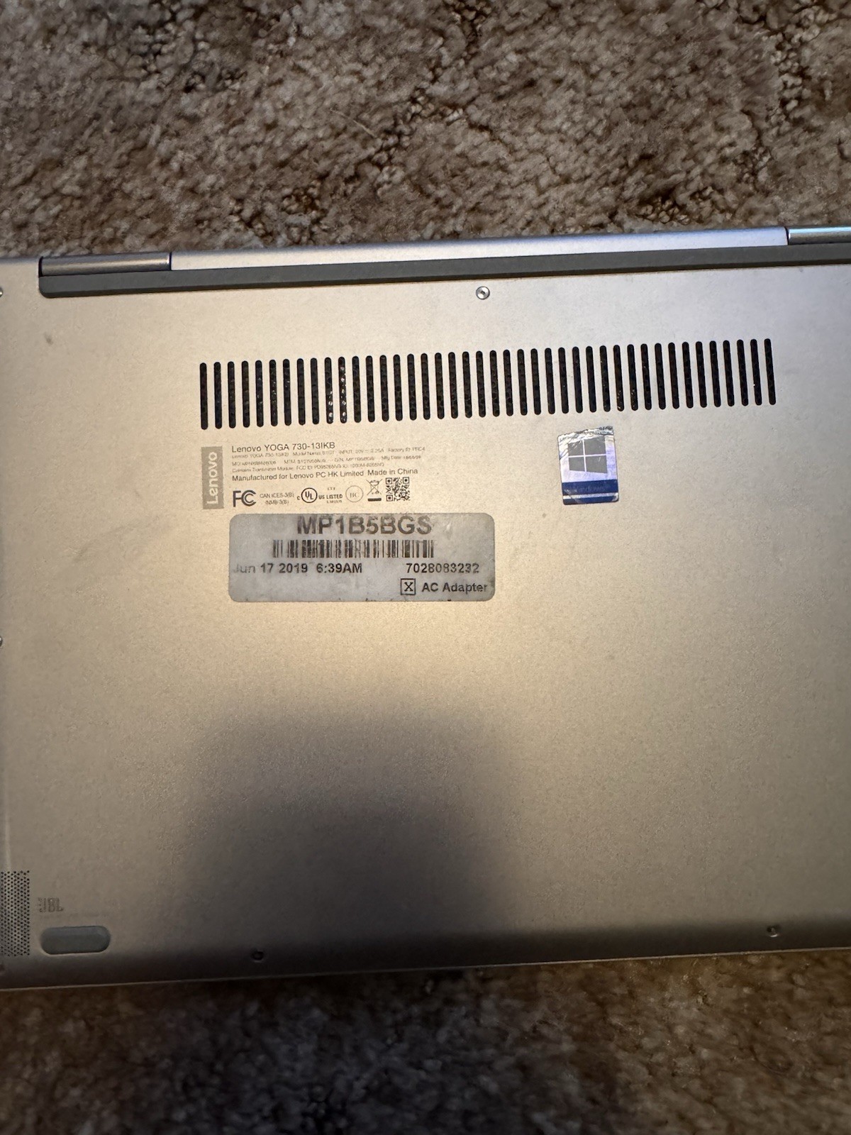 Lenovo Yoga 730-13IKB 2-in-1 Touchscreen Laptop 13in