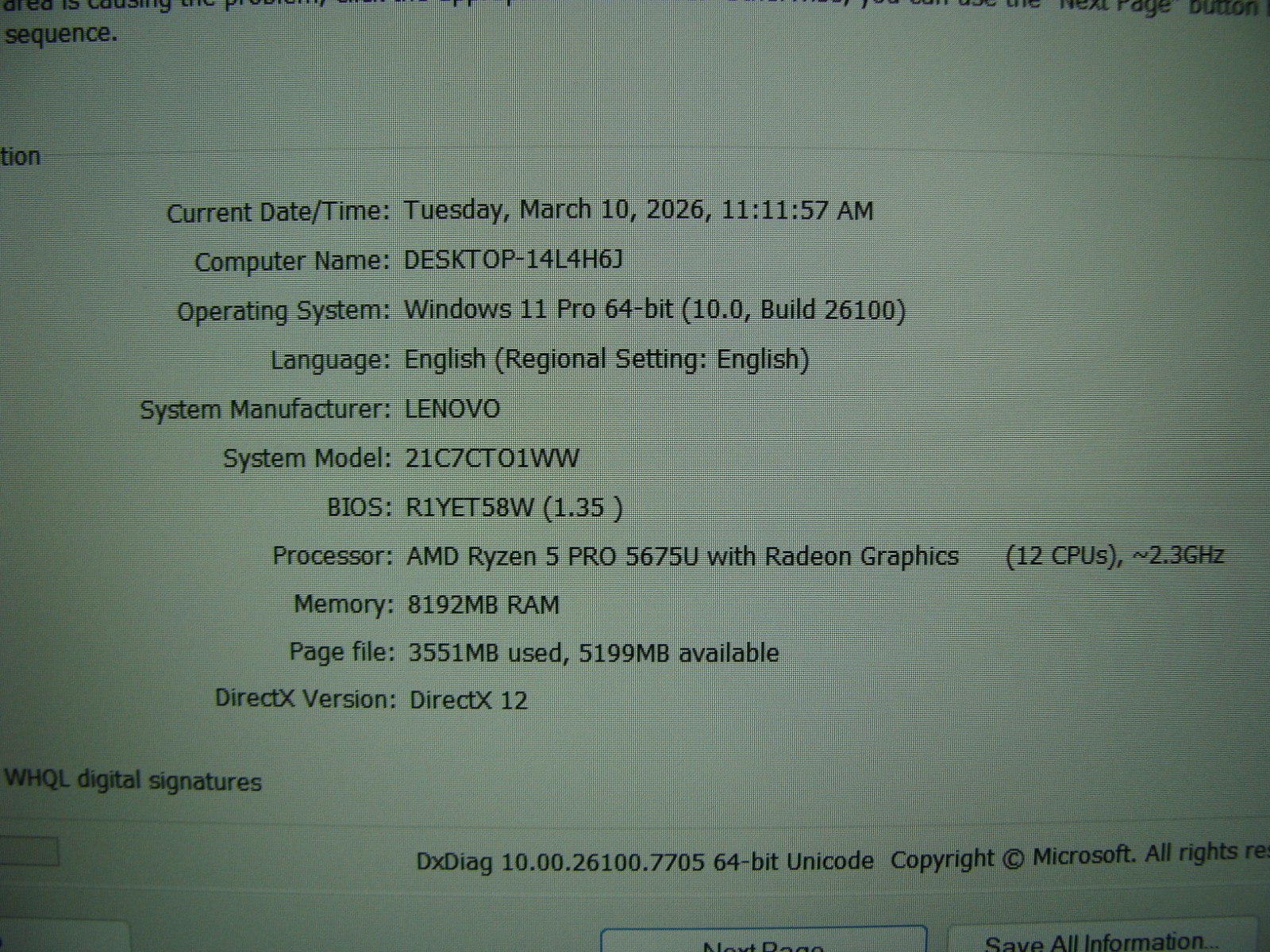 Lenovo ThinkPad L15 Gen3 15.6″FHD AMD Ryzen 5 PRO 2.3GHz 8GB 256GB W11P +Charger