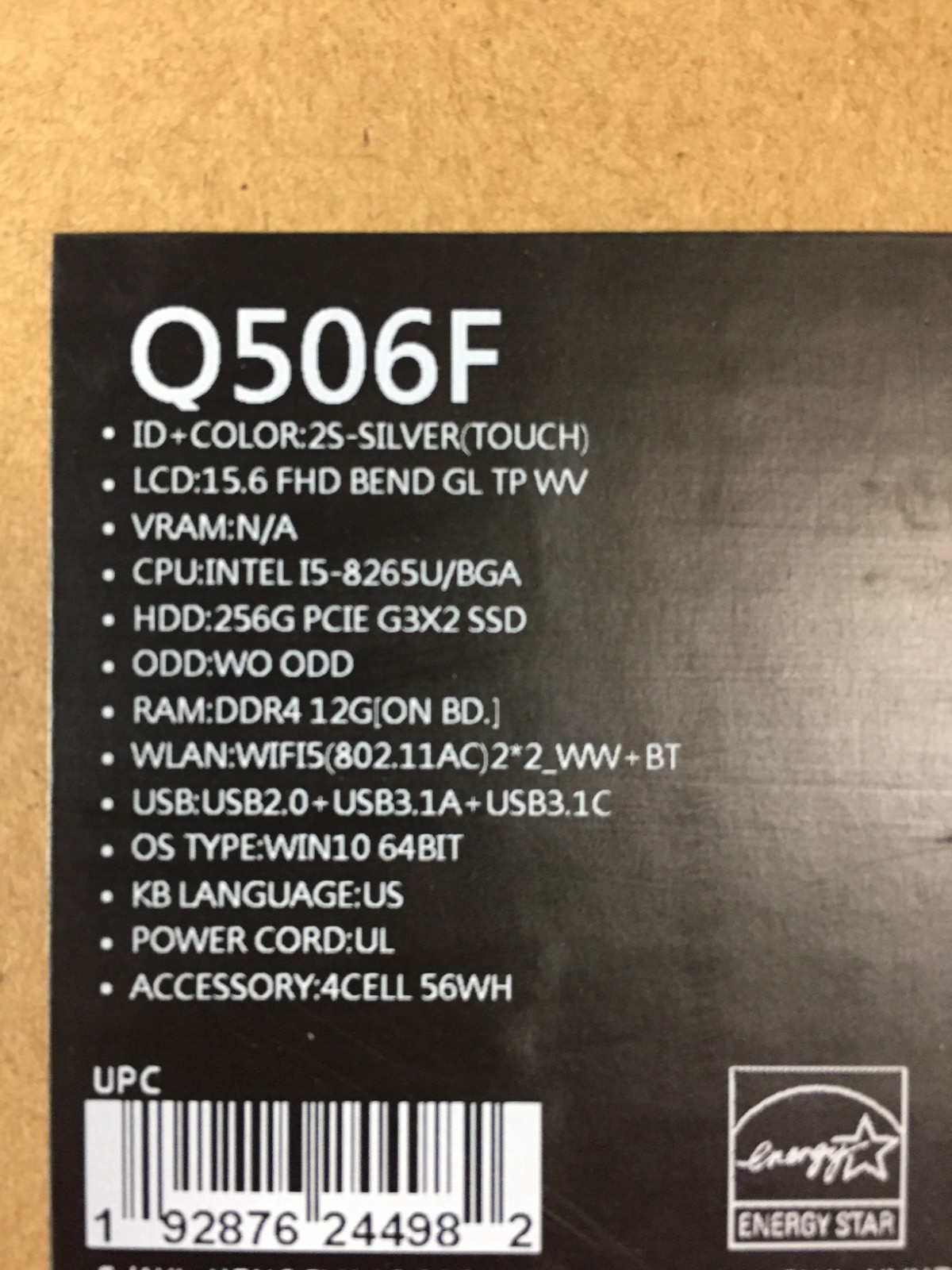 *Bad Battery*ASUS ZenBook Q506FA 15.6″ Touch Laptop/i5-8265U/12GB/256GB SSD/W10H