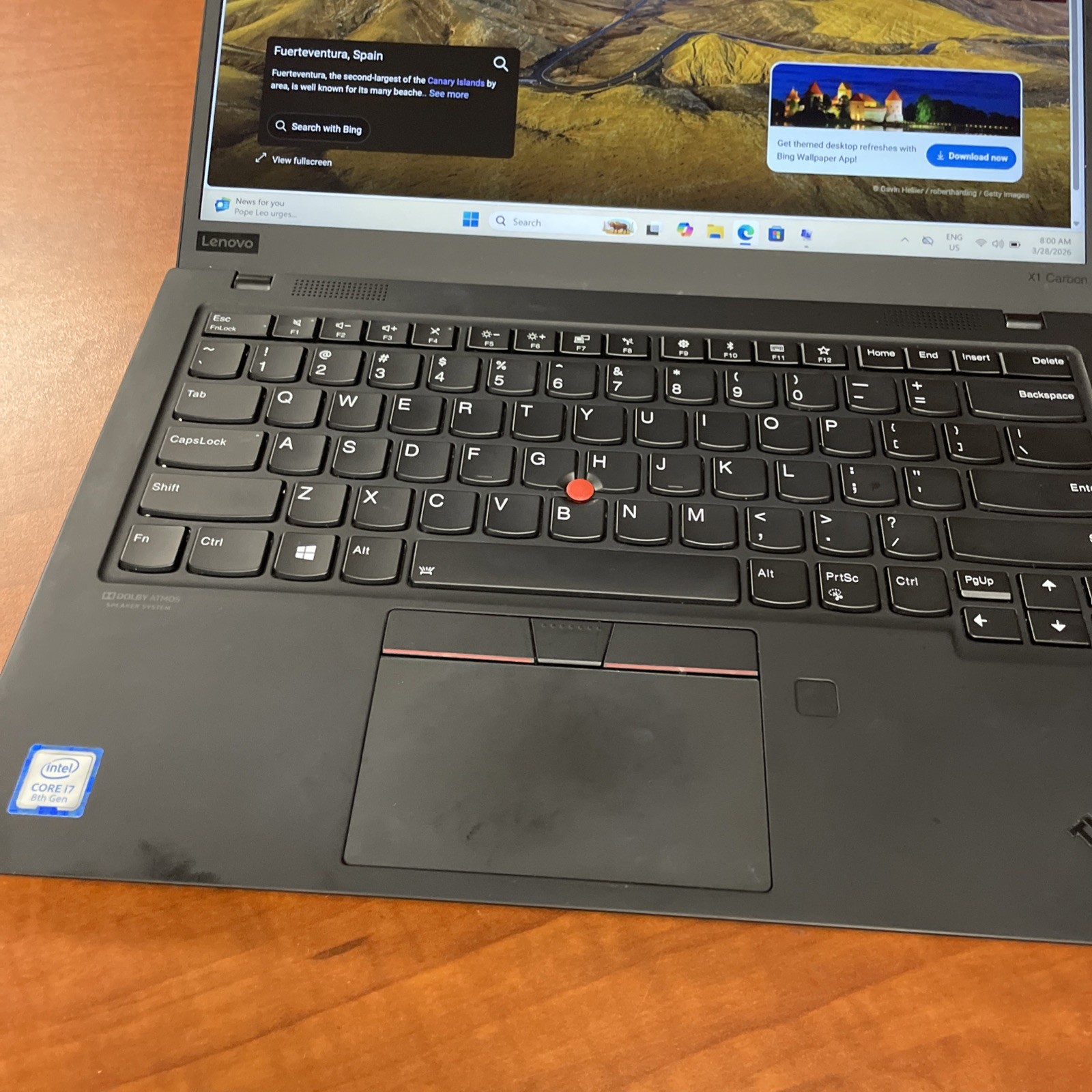 Lenovo ThinkPad X1 Carbon 14 inch (512GB, Intel Core i7 8th Gen., 1.80GHz, 16GB)