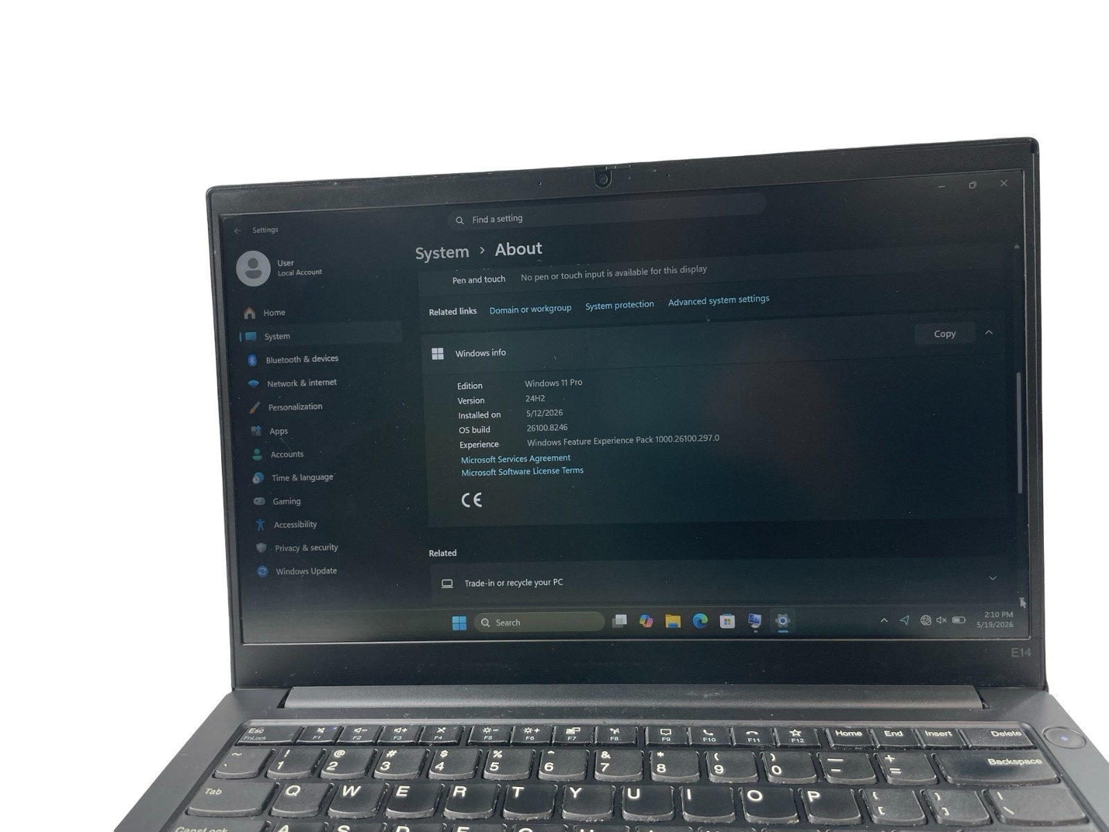 Lenovo ThinkPad E14 Gen 3 AMD Ryzen 7 5700U 1801Mhz 16GB RAM 500GB NVMe W. 11P