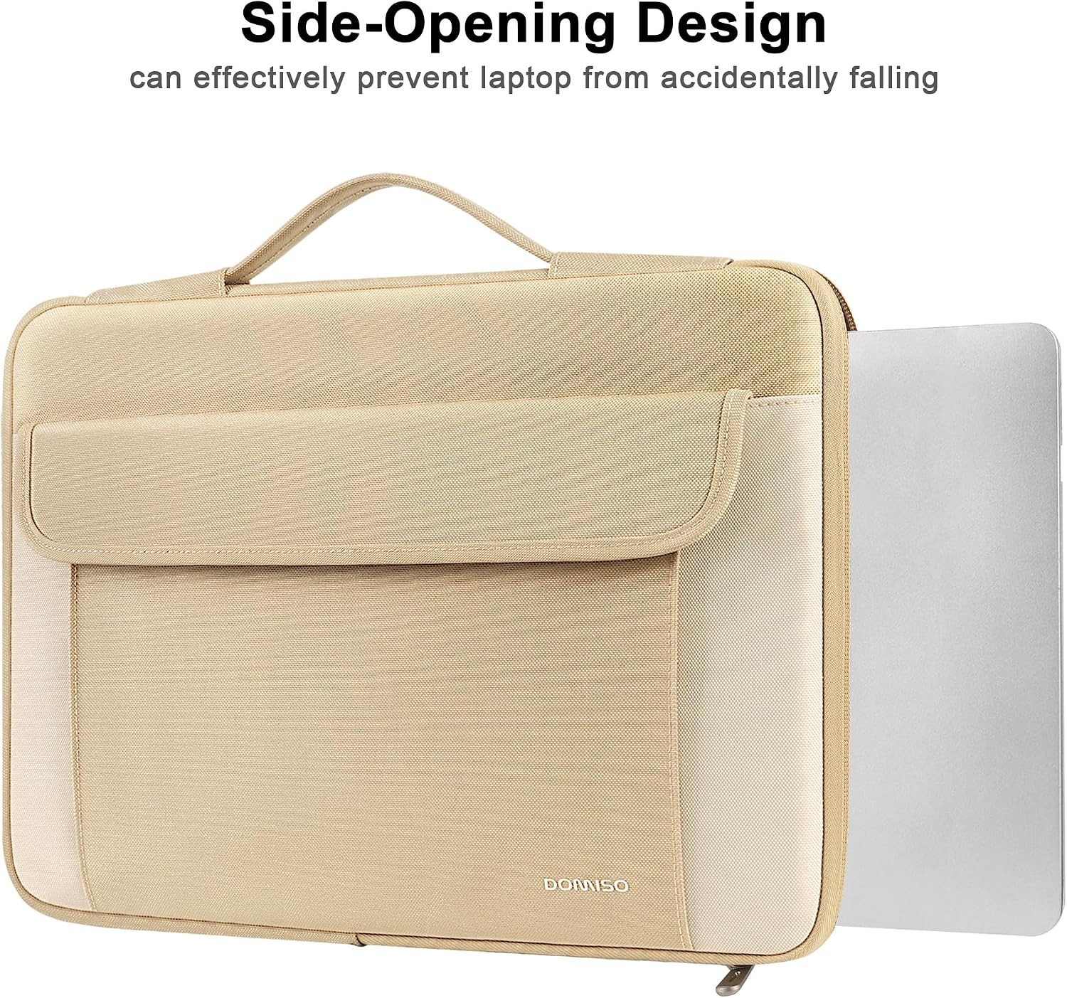 Beige Water-resistant Laptop Sleeve for 17-17.3 Inch Dell, HP, Lenovo, Acer, Asu