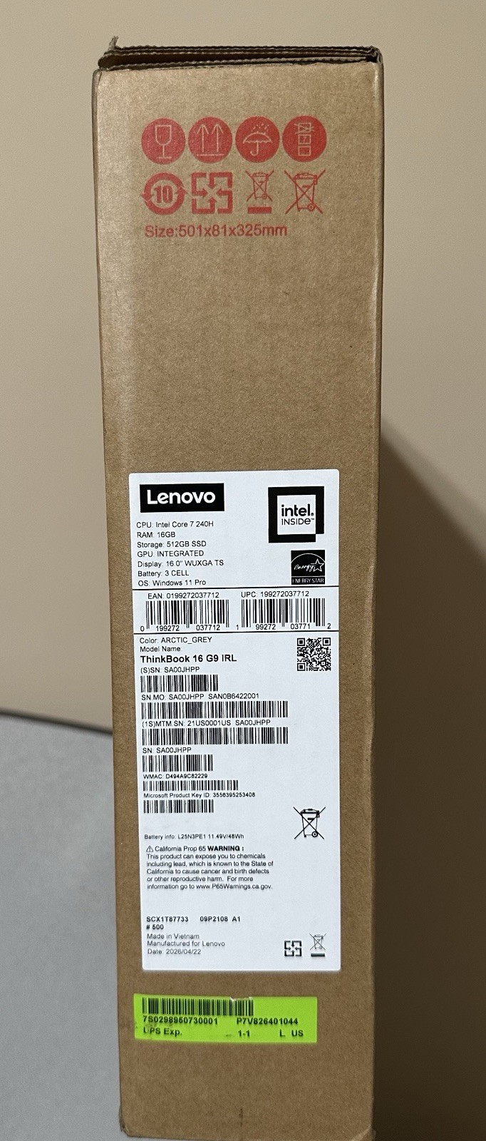 Lenovo ThinkBook 16 G9 IRL 16″ Touch Core 7 240H 16GB 512GB SSD Win 11 Pro