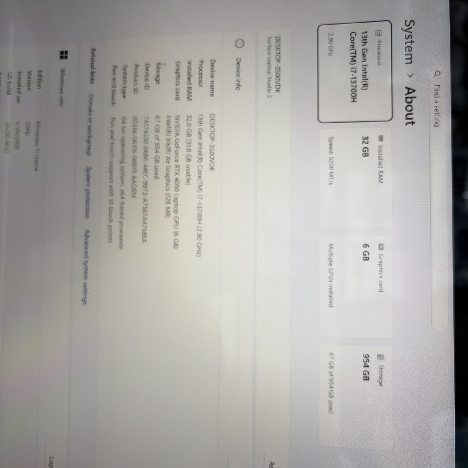 Microsoft Surface Laptop Studio 2 14.4 2K TOUCH i7-13700H 32GB 1TB SSD RTX 4050