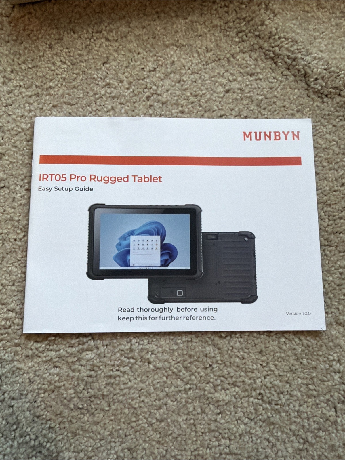 MUNBYN Rugged Mobile Tablet IRT05 – 10.1 inch w/ Hand Strap, Carry Handle- NEW!