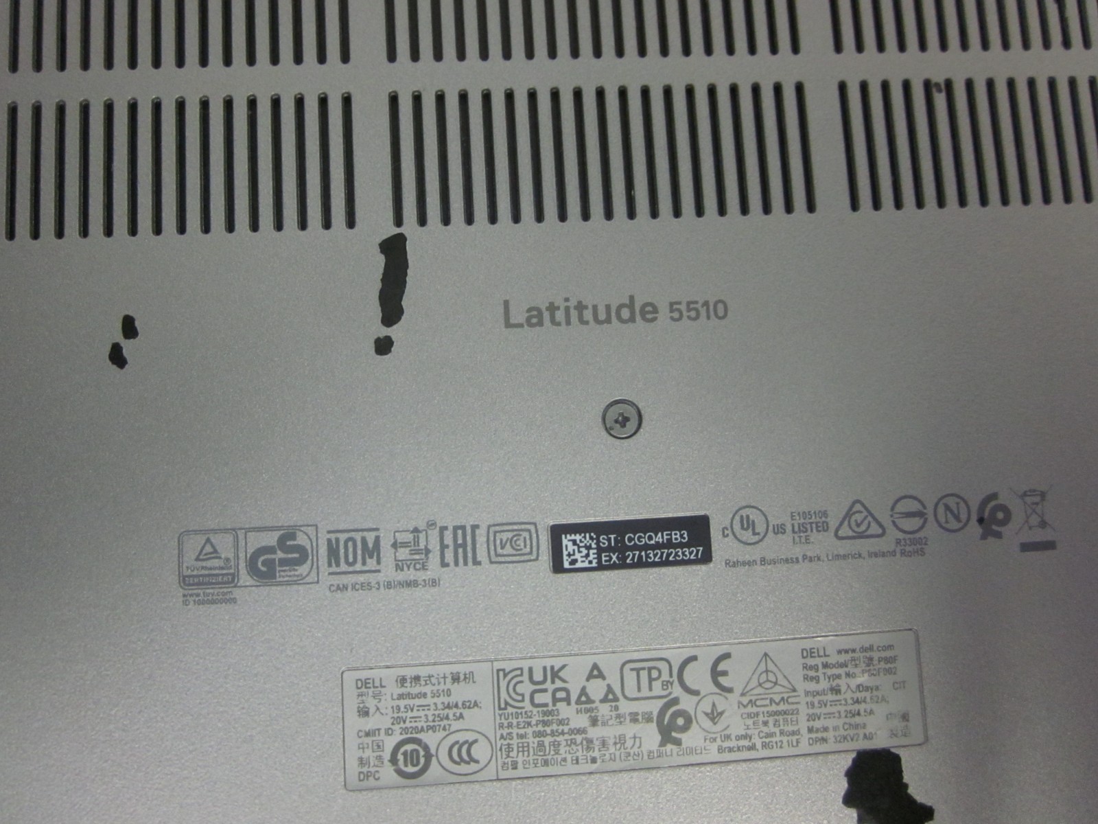 Dell Latitude 5510 i7-10810U 1.10GHz NO RAM, SSD, HD, OS, AC PARTS ONLY READ DIS