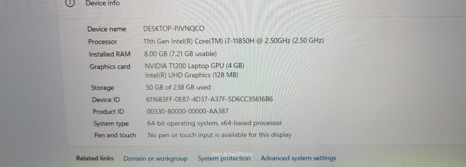 Dell Precision 7560 i7-11850H 8GB 256Gb – Nvidia T1200 windows 11 Pro
