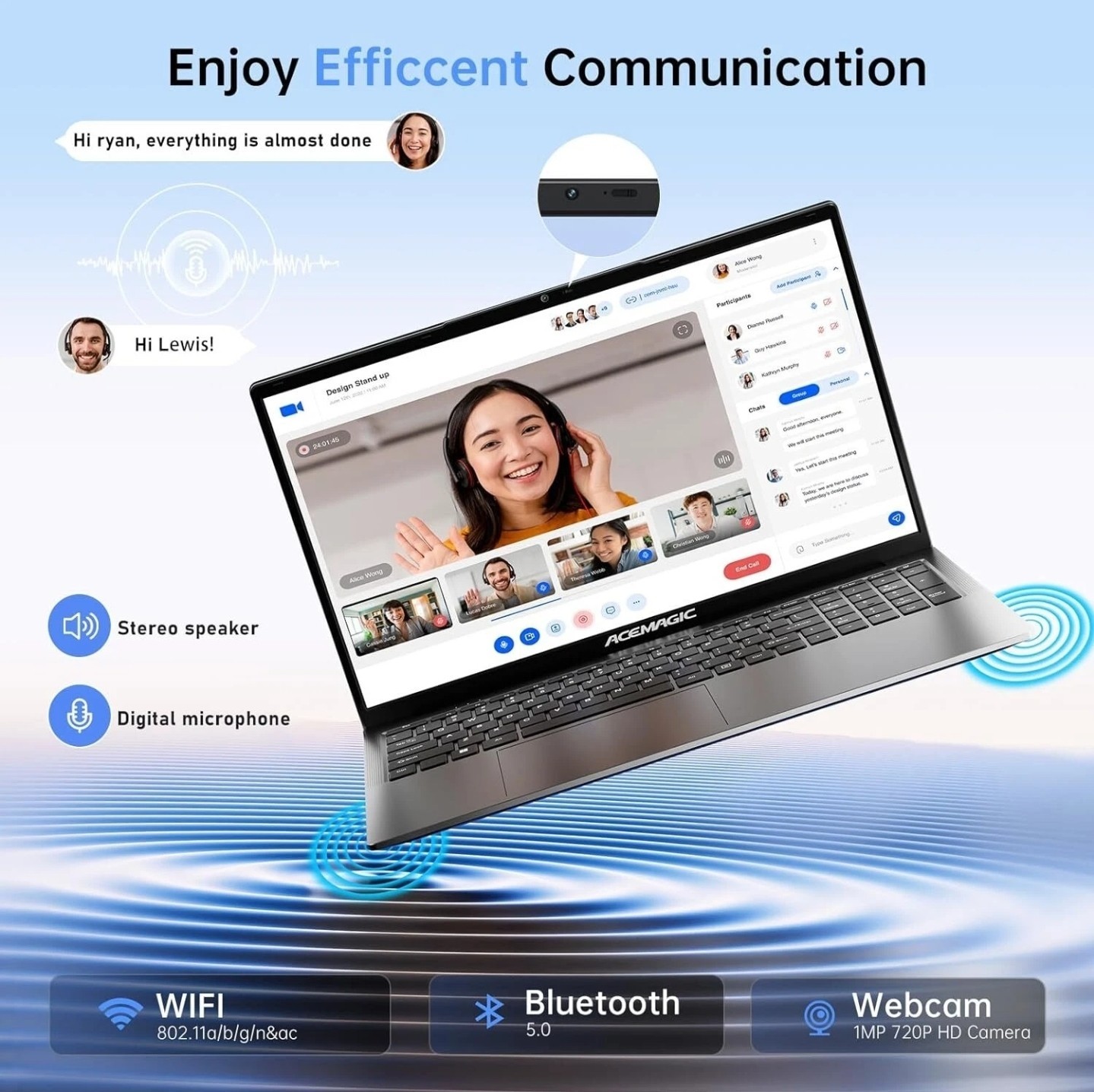 ACEMAGIC 17.3 Inch Notebook Laptop Intel N97 16GB RAM + 512GB SSD Windows 11 Pro
