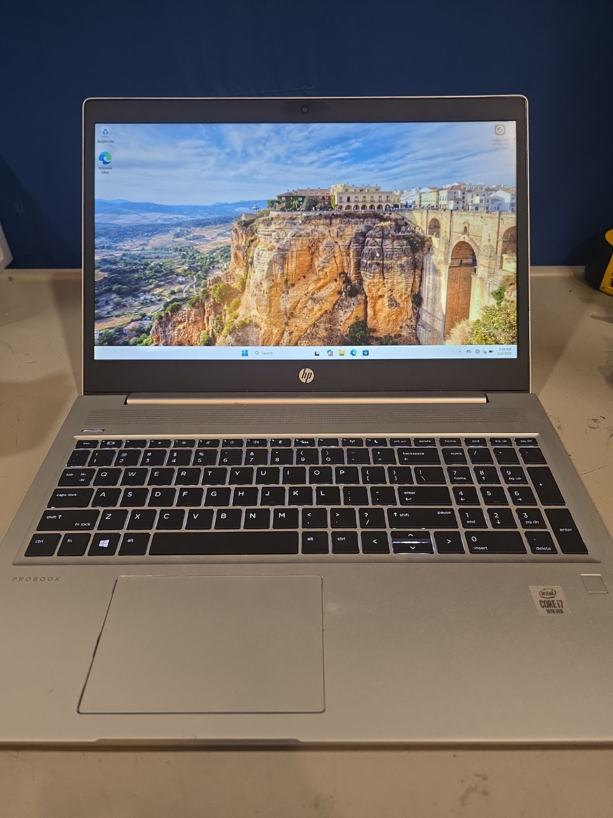 HP PROBOOK 450 G7 I7-10510U 16GB RAM 256gb MVME W11Pro Damaged Screen