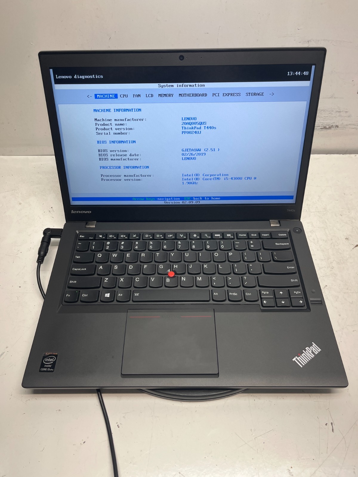 Lenovo ThinkPad T440s Intel Core i5-4300U 1.90Ghz 8GB NO HDD