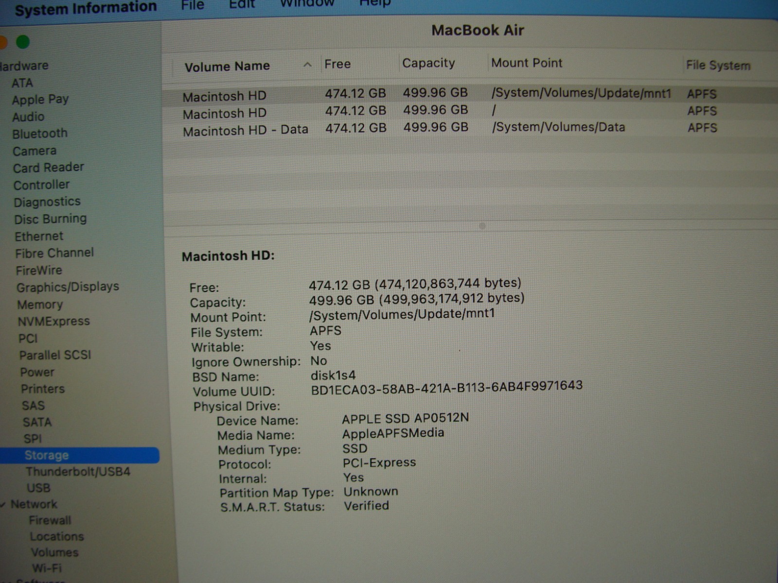 Apple MacBook Air 13″ A2179 2020 i5-1030NG7 1.1GHz 16GB 512GB OS SEQUOIA
