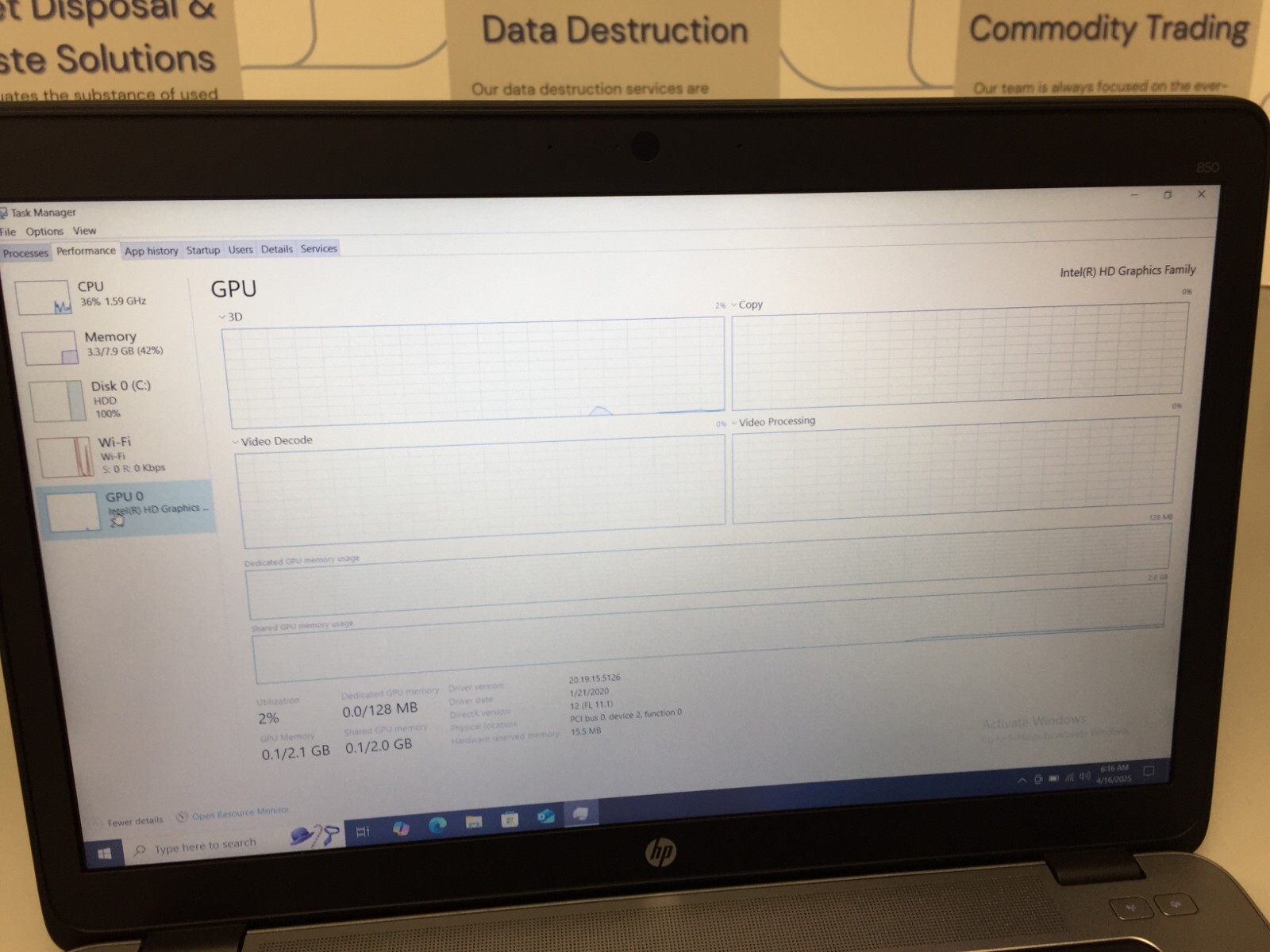 HP Elitebook 850 G1 Core i5-4th gen 8GB RM 1TB HHD 1.60 GHZ WIN 10 PRO