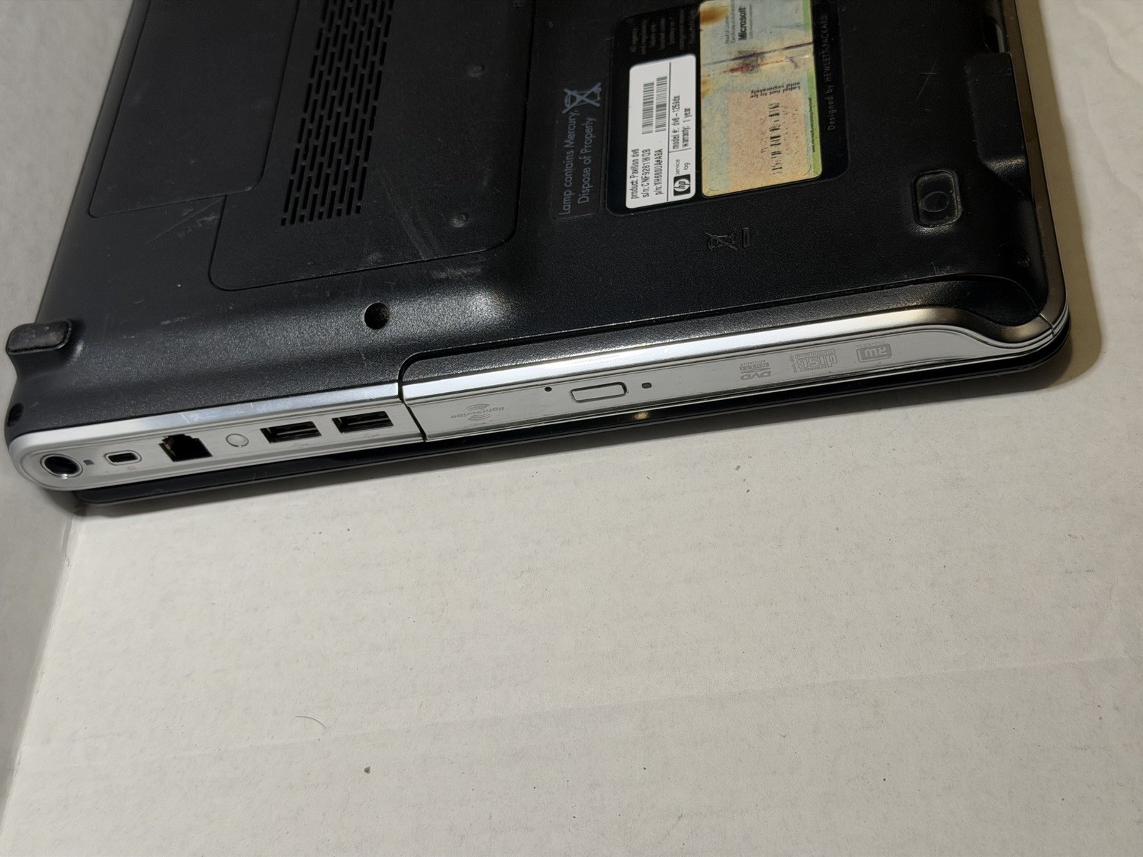 HP Pavillion DV6 6gb Ram 500gb Hard drive For Parts Or Repair Read Description