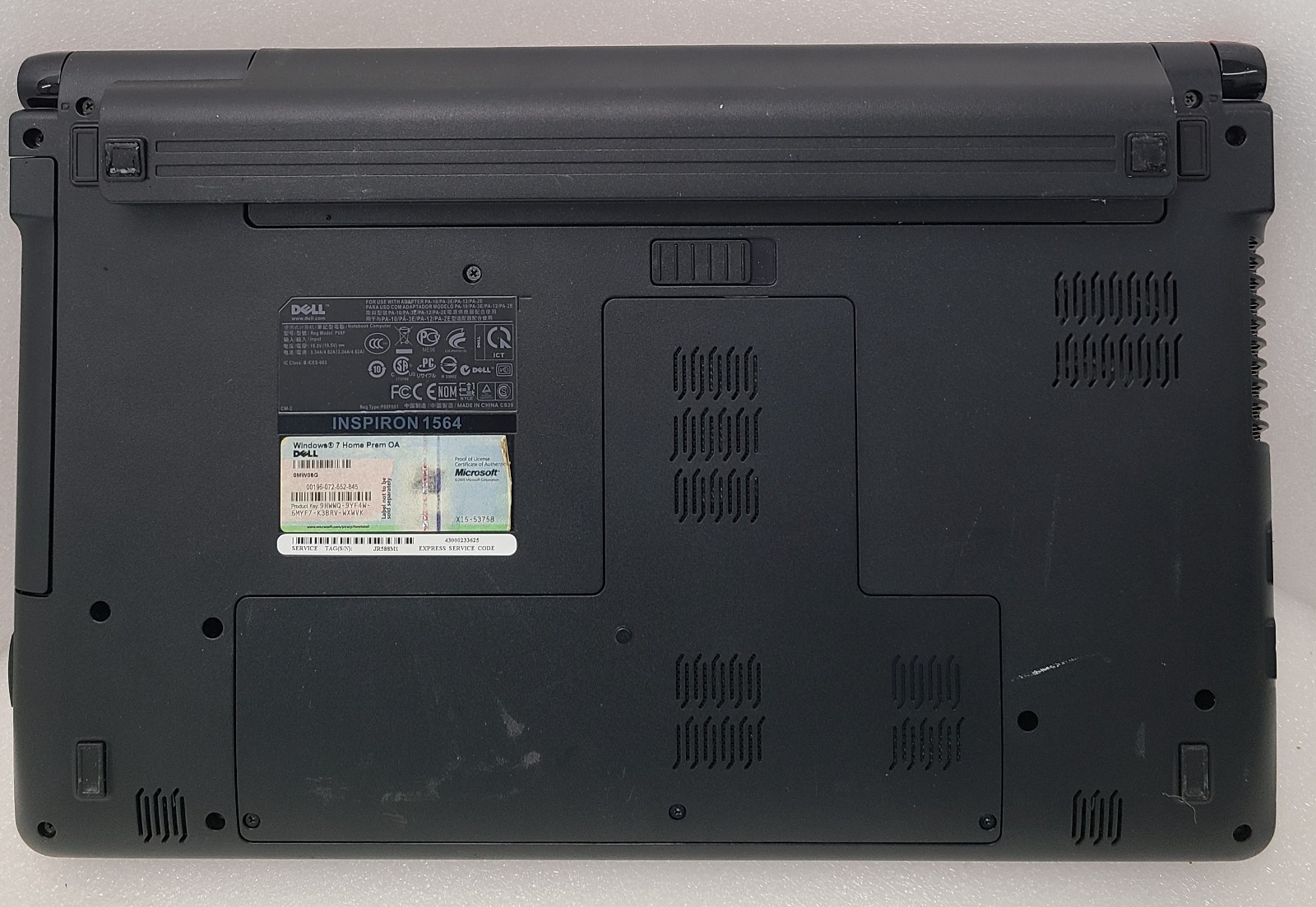 Dell Inspiron 1564 Laptop Intel I3-M330 3GB Ram NO HD/OS (FL)