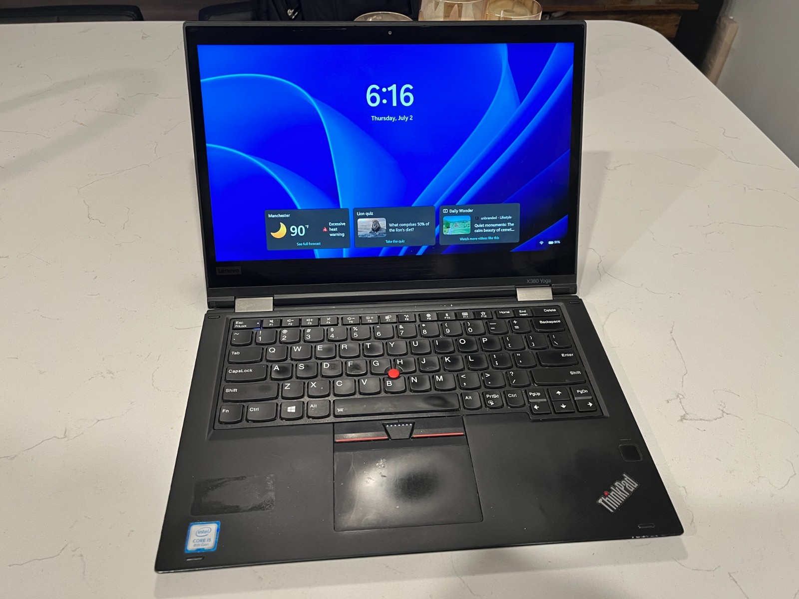 WORKING Lenovo ThinkPad X380 Yoga 13.3″ i5-8250U 128GB SSD 8GB DDR4 Black laptop