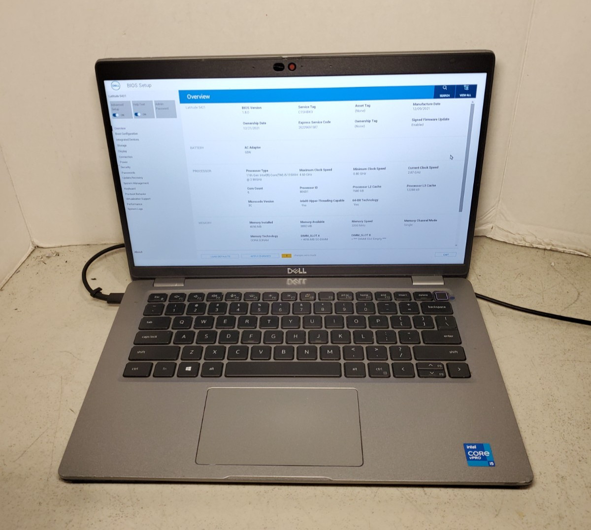Dell 14″ Latitude 5421 i5-11500H 2.9GHz 4GB RAM No SSD/OS/BATTERY! #69