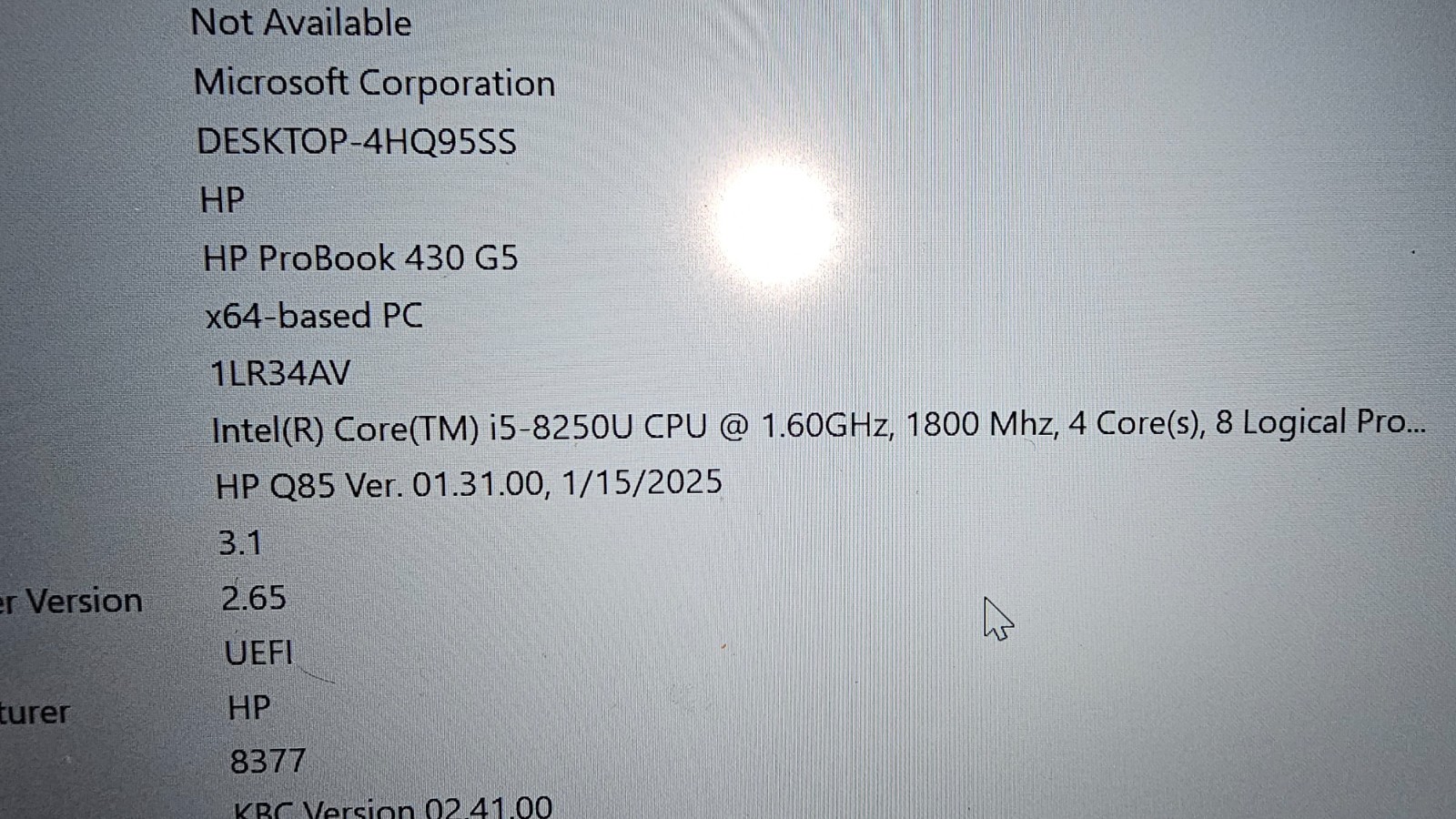 HP Probook430 G5, UEFI Locked but boots into Win 11 bypassing UEFI. Trackpad bad