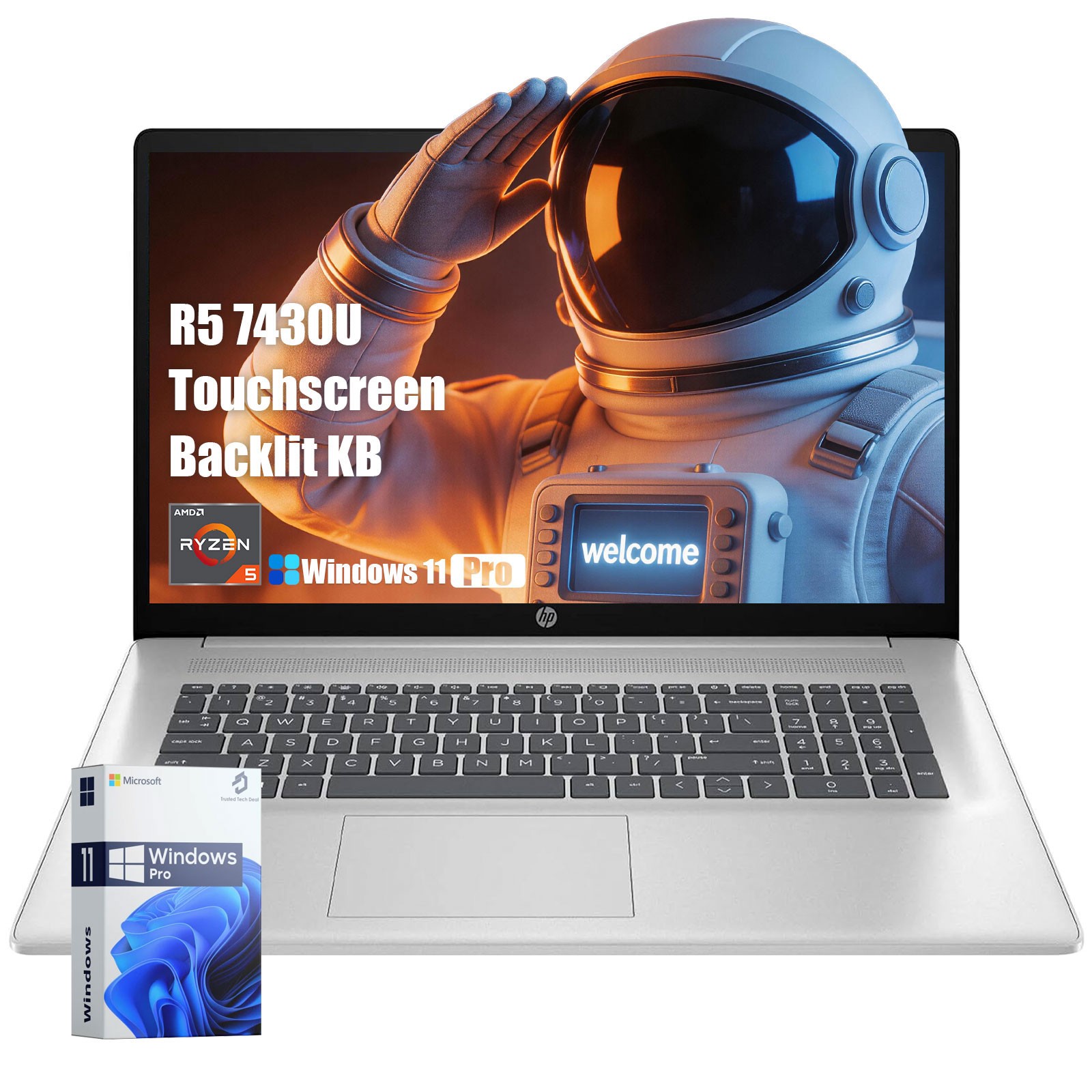 HP 17 Touchscreen Laptop 2026, AMD Ryzen 5 7430U Backlit upto 64GB RAM 2TB SSD