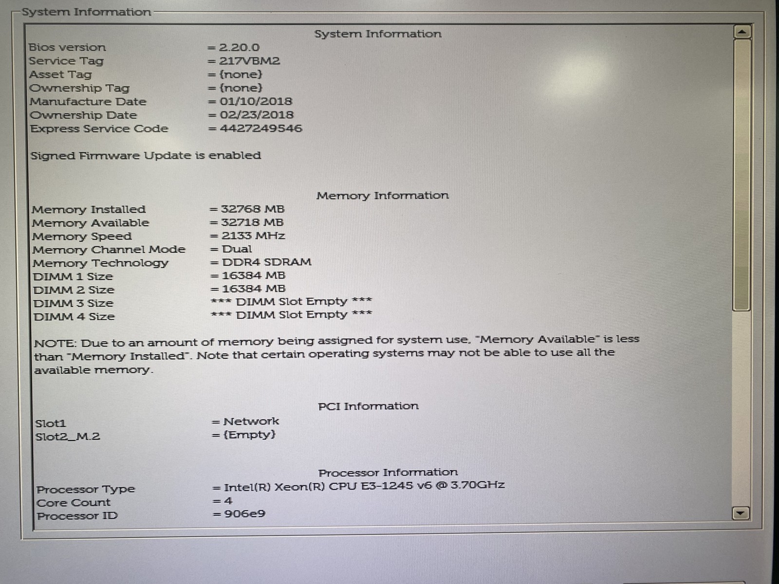 Dell Precision 5720 AIO 27″ Xeon E3-1245 v6 3.7GHz 32GB RAM 512GB SSD AMD NO OS