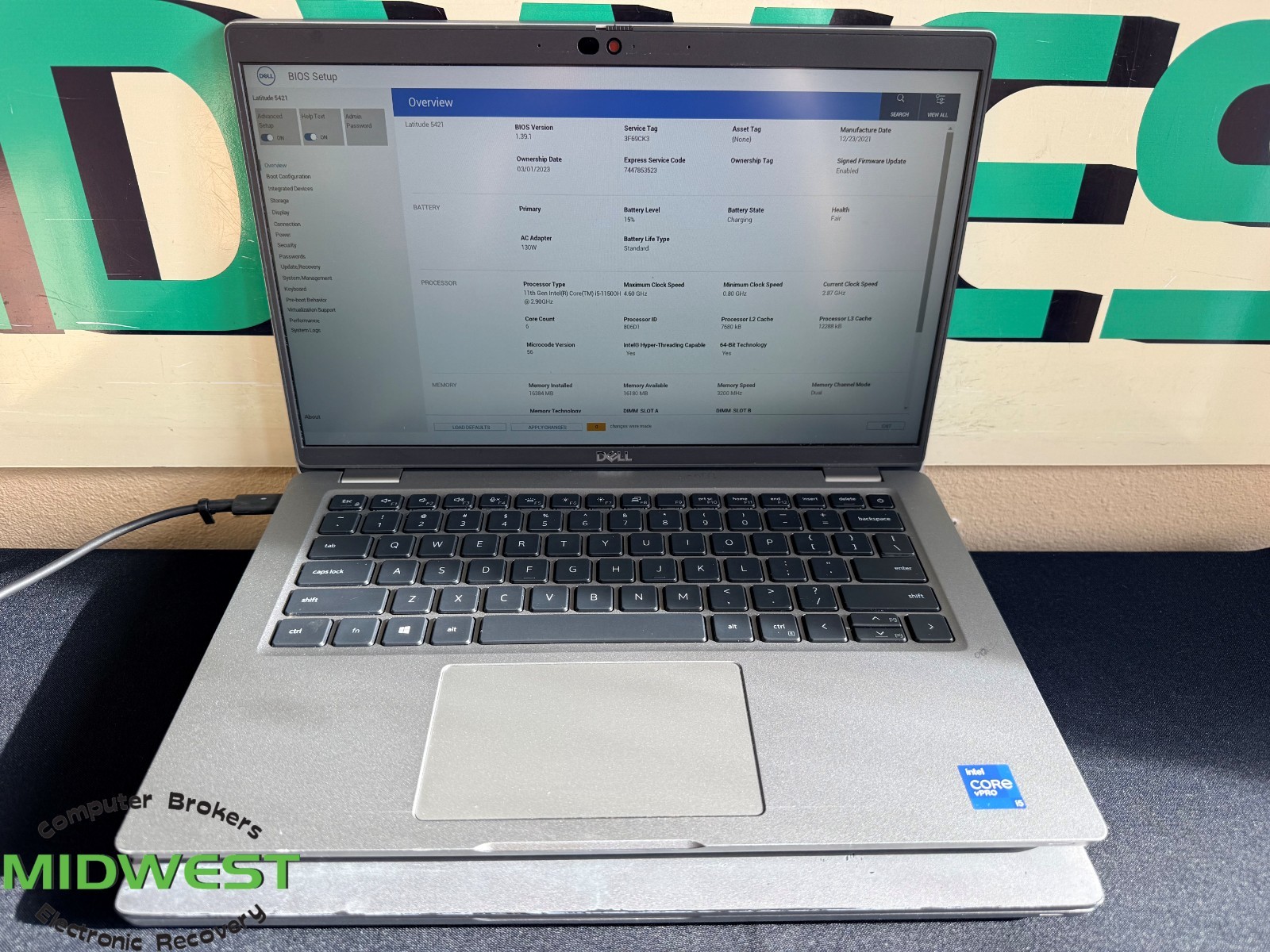 (Lot of 2) Dell Latitude 5421 i5-11500H 2.9GHz 16GB RAM No OS/HDD/SSD