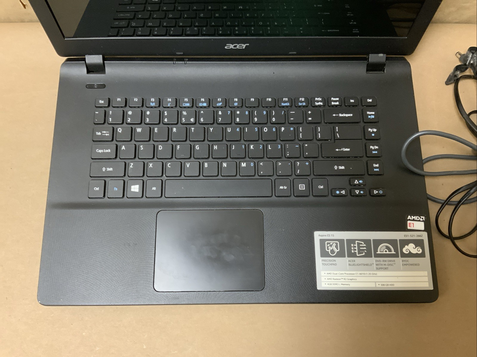 Acer Aspire ES1-521 Laptop AMD E1-6010 4GB RAM Windows – Includes Charger
