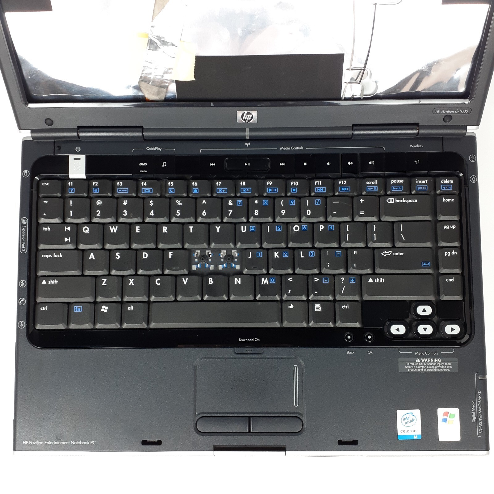 HP Pavilion dv1000 Intel Celeron M 1.5 GHz 256 MB RAM No HDD No Screen