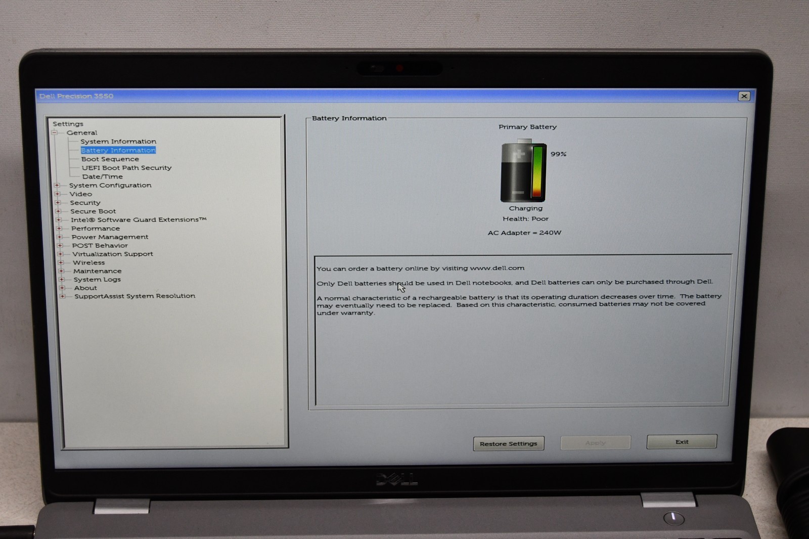 ^ Dell Precision 3550 15.6″ Intel i7-10510U @ 1.80GHz 16GB Ram No HD #X6999