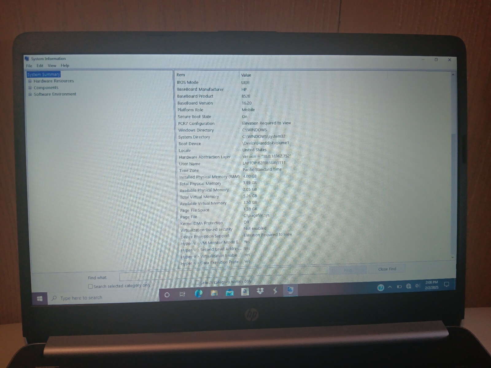 HP Silver 14″ Pentium Gold 5405U @ 2.3Ghz Laptop 4GB Ram UHD 610 Graphics 1GB
